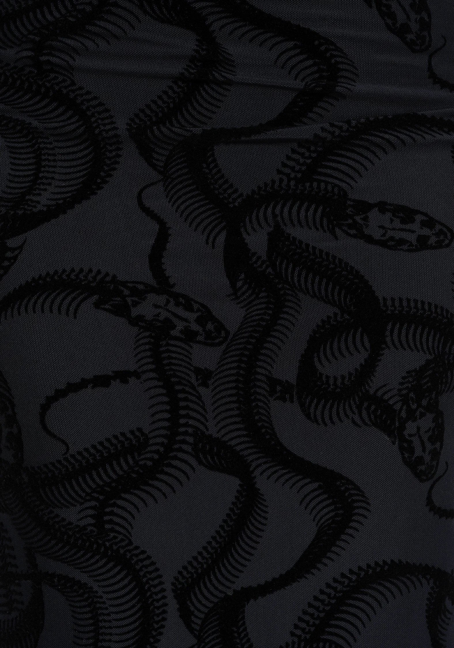 Paleo Flocked Mesh Skeletal Snake Long Sleeve Midaxi Dress - Image 7