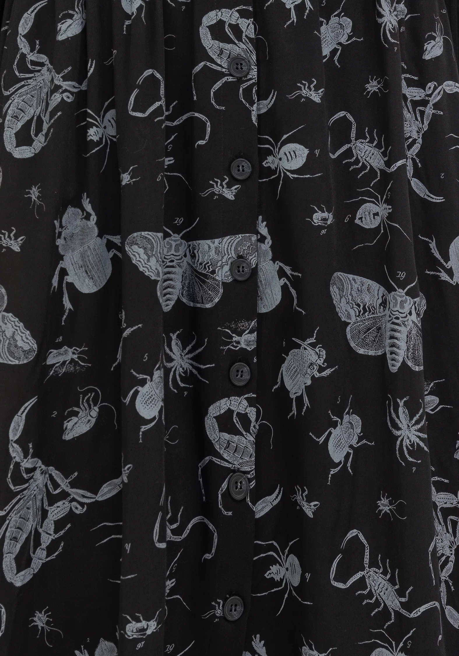 Parasite Bugs Button Front Midi Skirt - Black - Image 8
