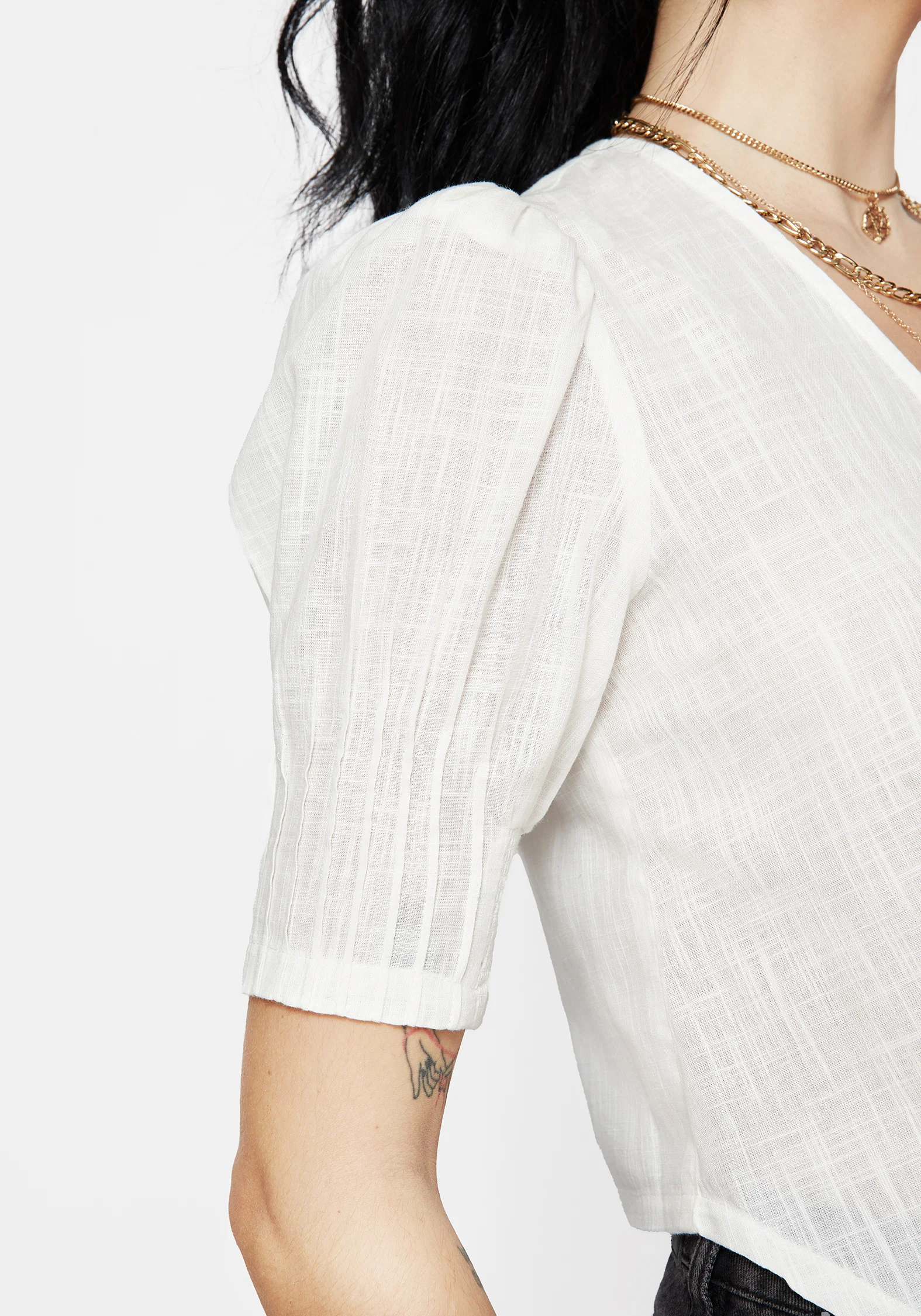 Parilia Cotton V Neck Blouse Top - Image 2