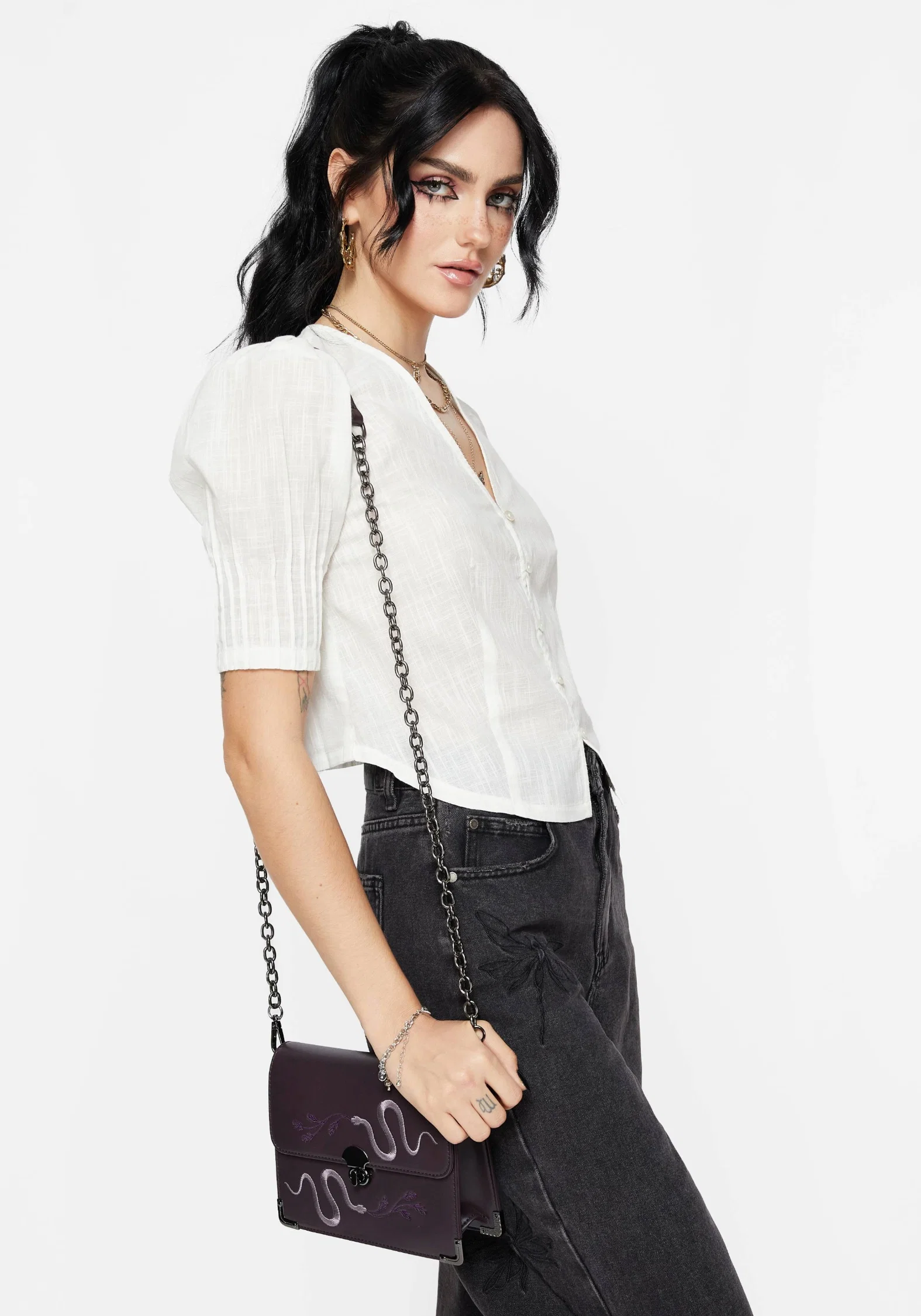 Parilia Cotton V Neck Blouse Top - Image 4