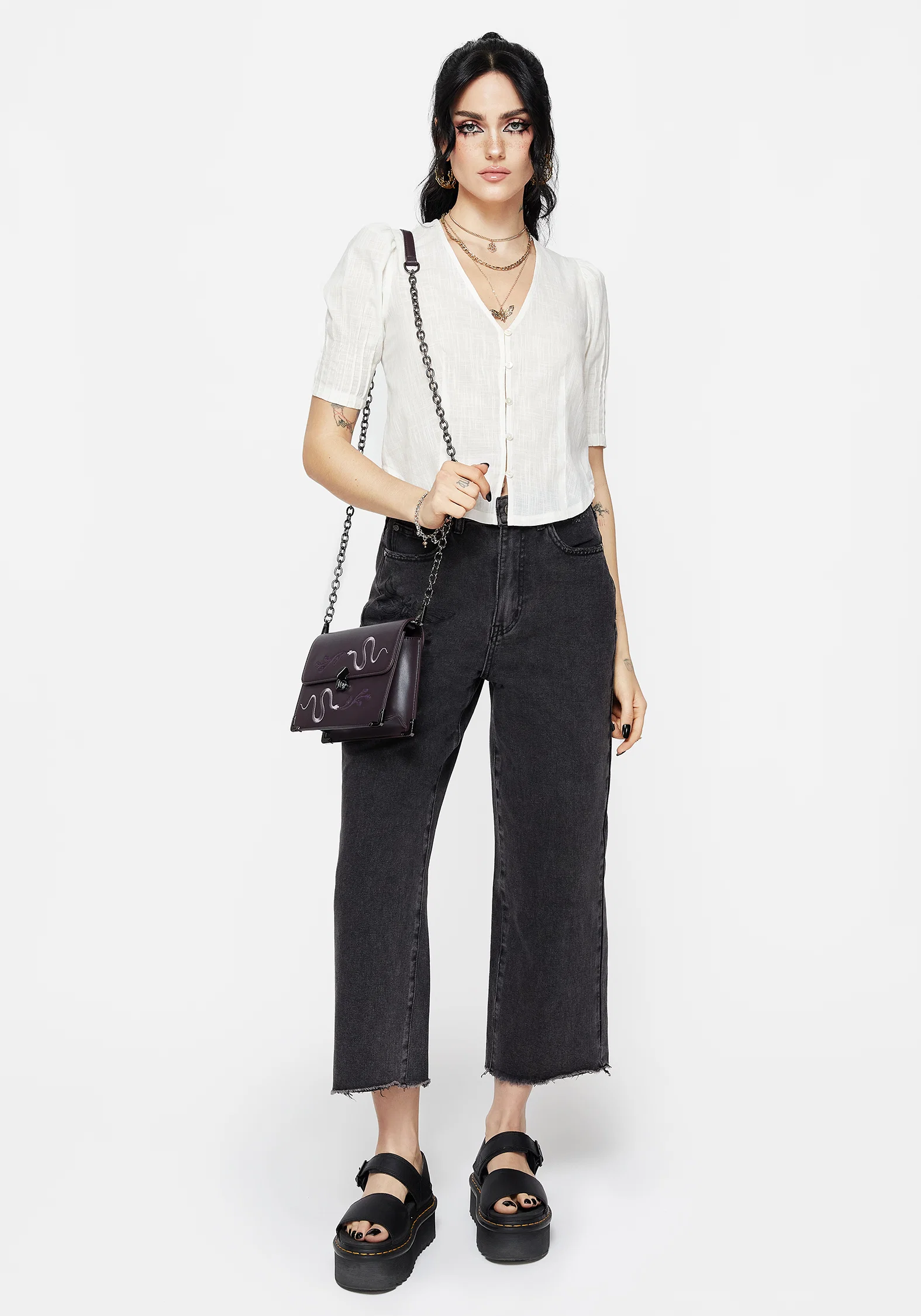Parilia Cotton V Neck Blouse Top - Image 6