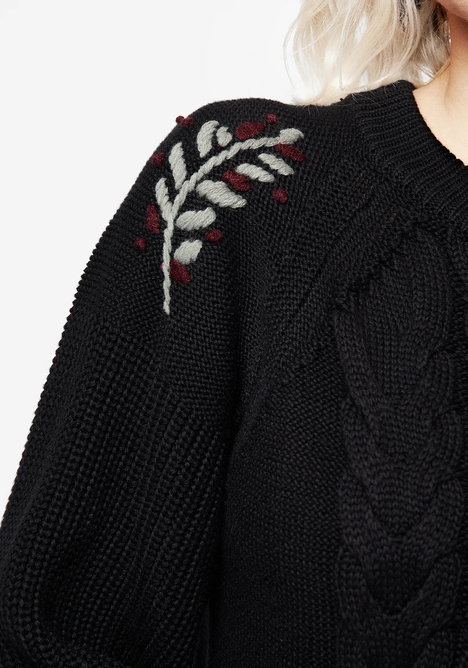 Patrice Embroidered Cable Knit Jumper - Image 2