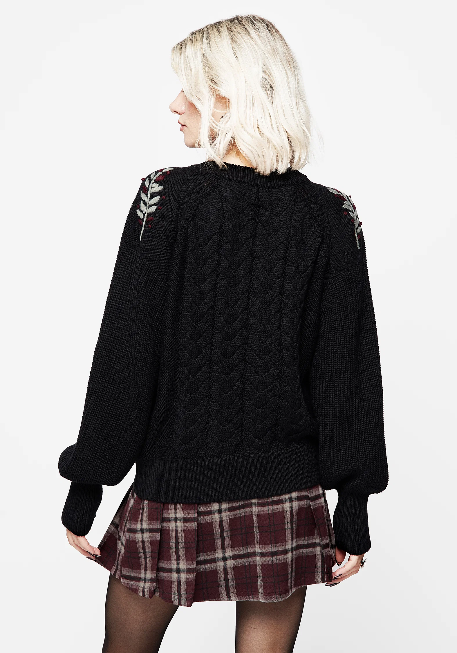 Patrice Embroidered Cable Knit Jumper - Image 3
