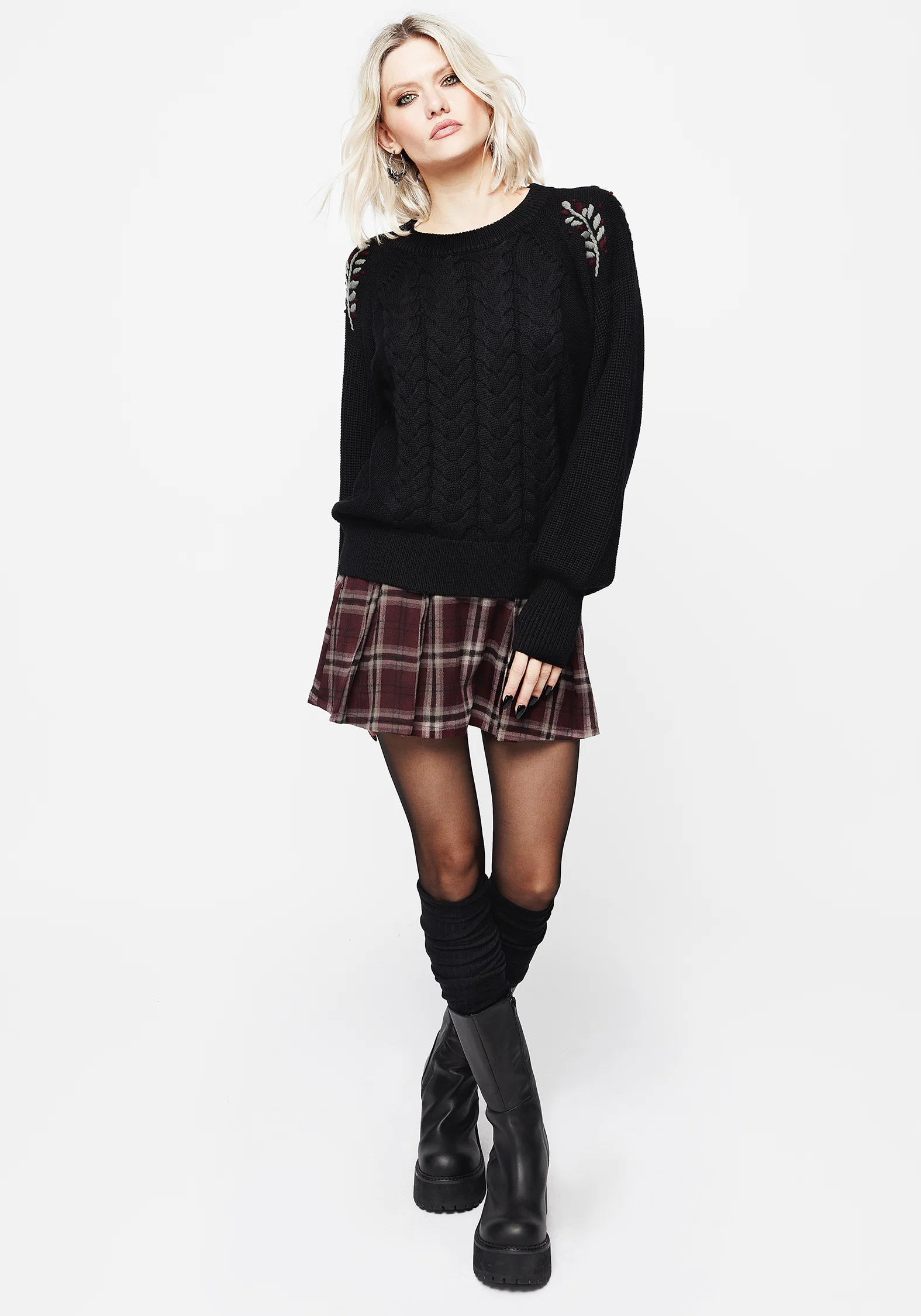 Patrice Embroidered Cable Knit Jumper - Image 4