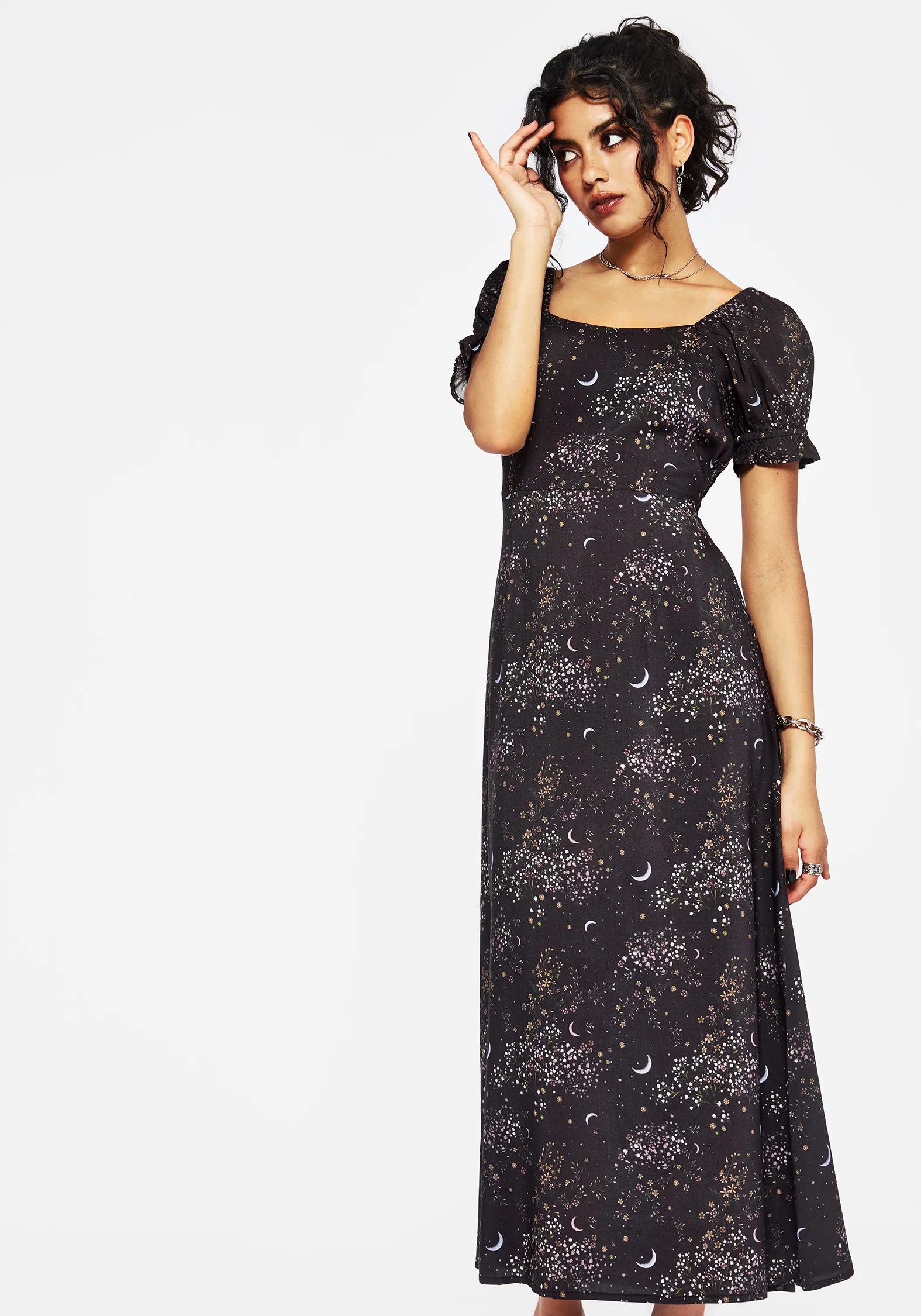 Peaseblossom Celestial Back Cut Out Midi Dress - Image 4