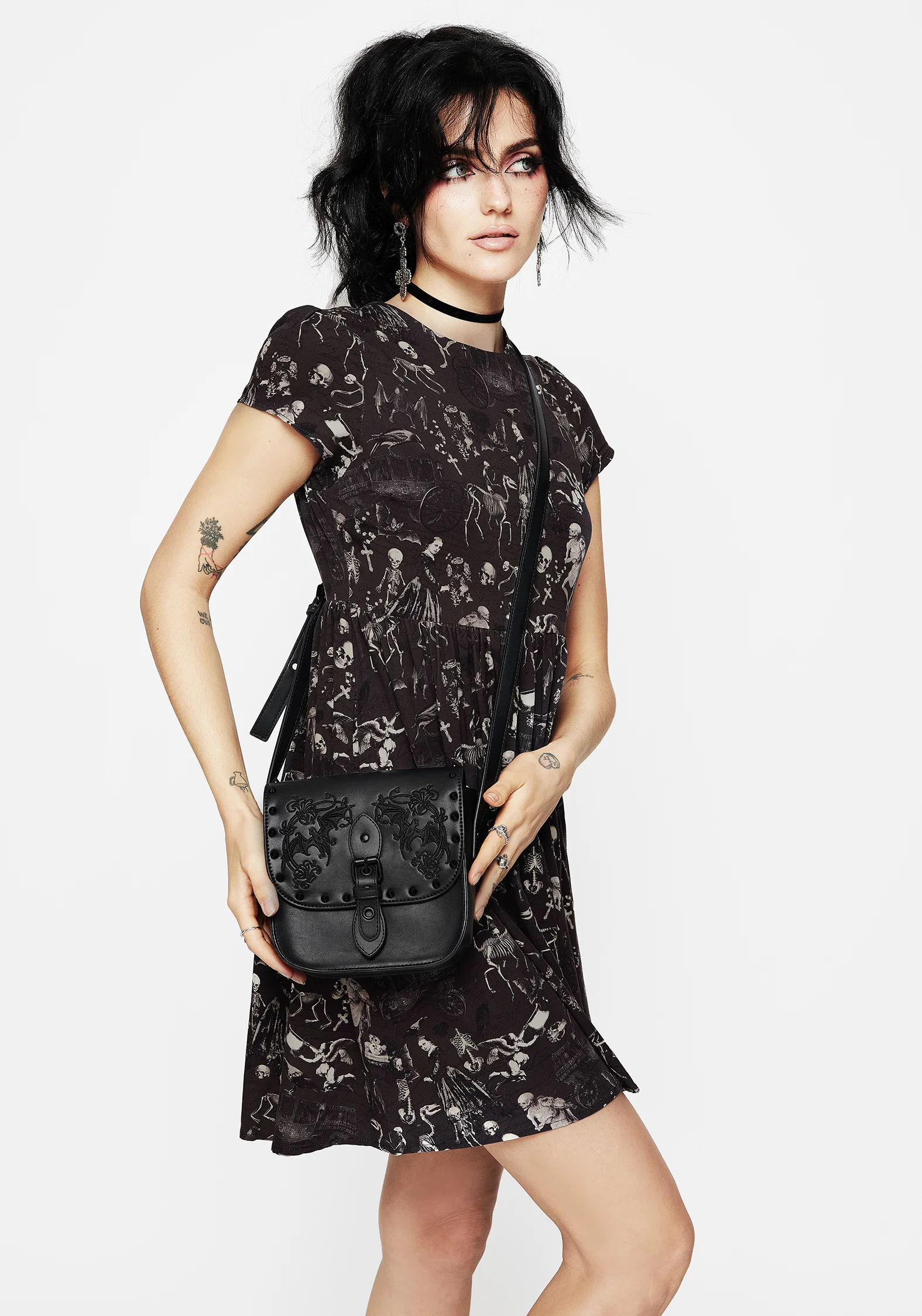 Penumbra Embroidered Mini Satchel Bag - Image 5