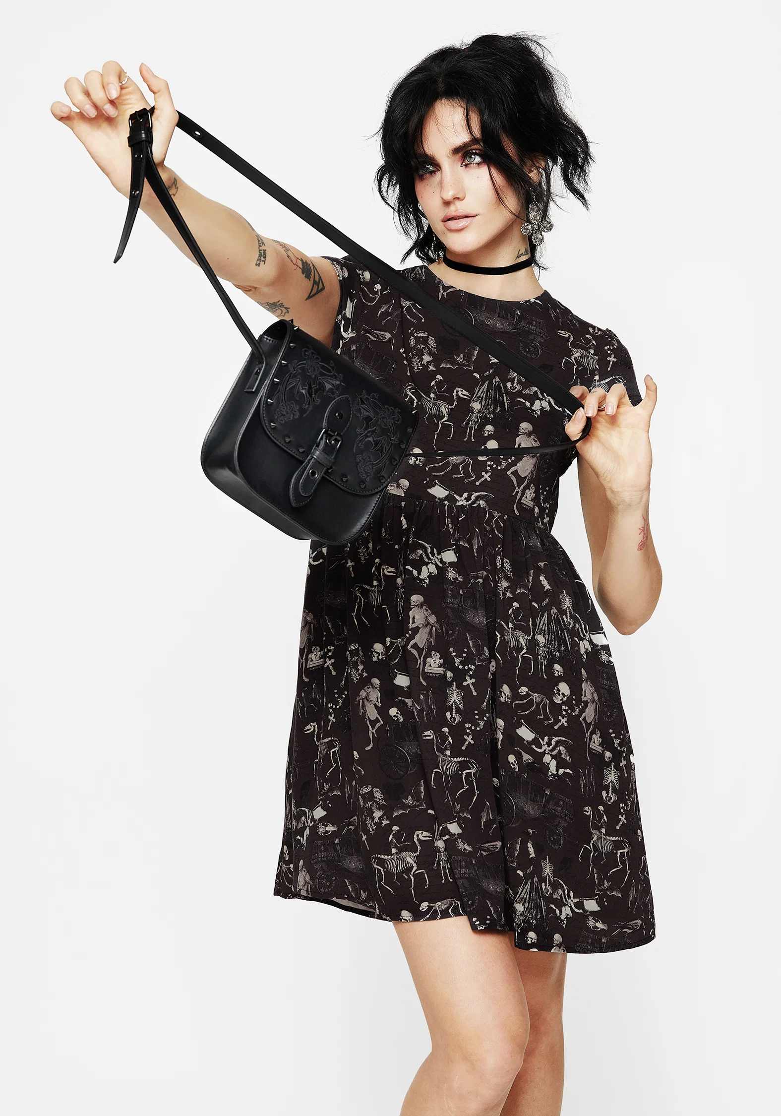 Penumbra Embroidered Mini Satchel Bag - Image 6