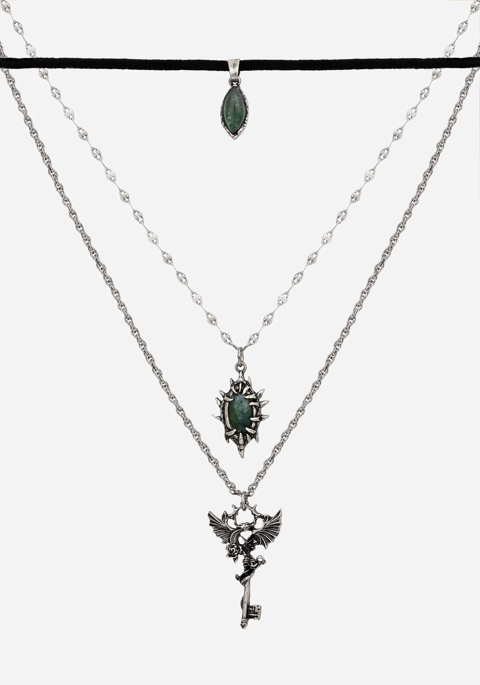 Petra Dragon Key Layered Necklace - Image 5