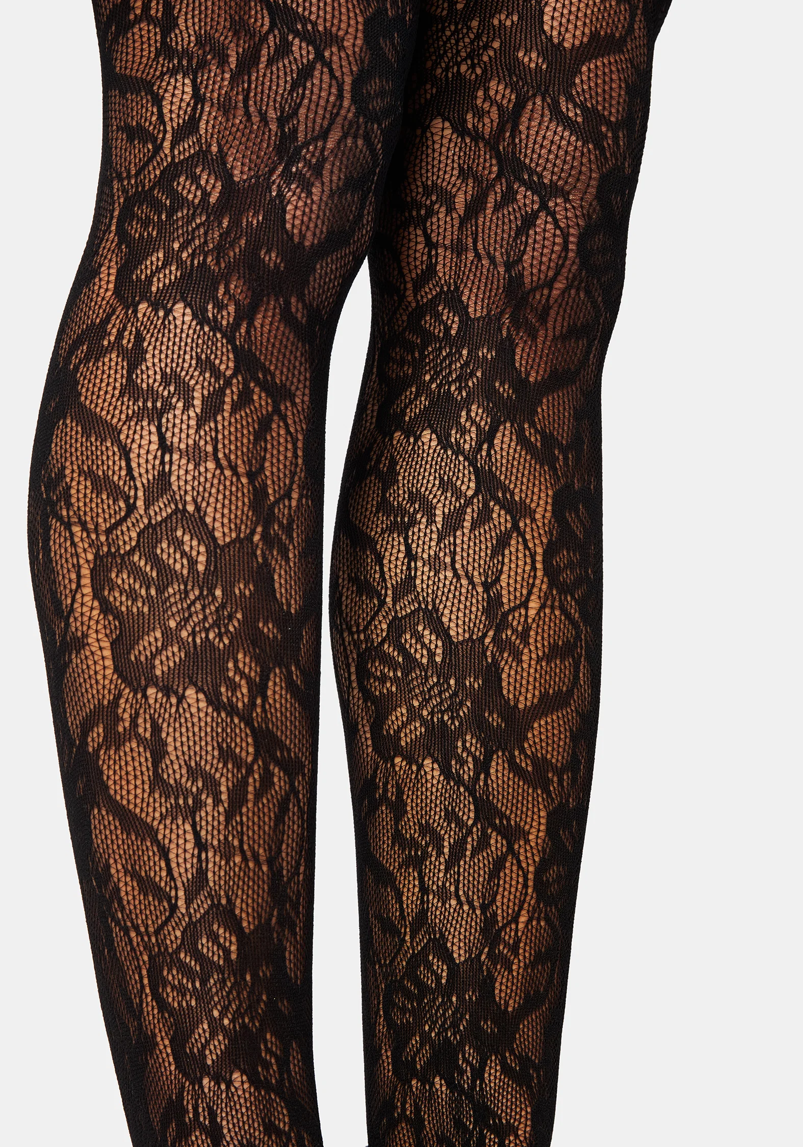 Phantasmic Sheer Lace Tights - Black - Image 2