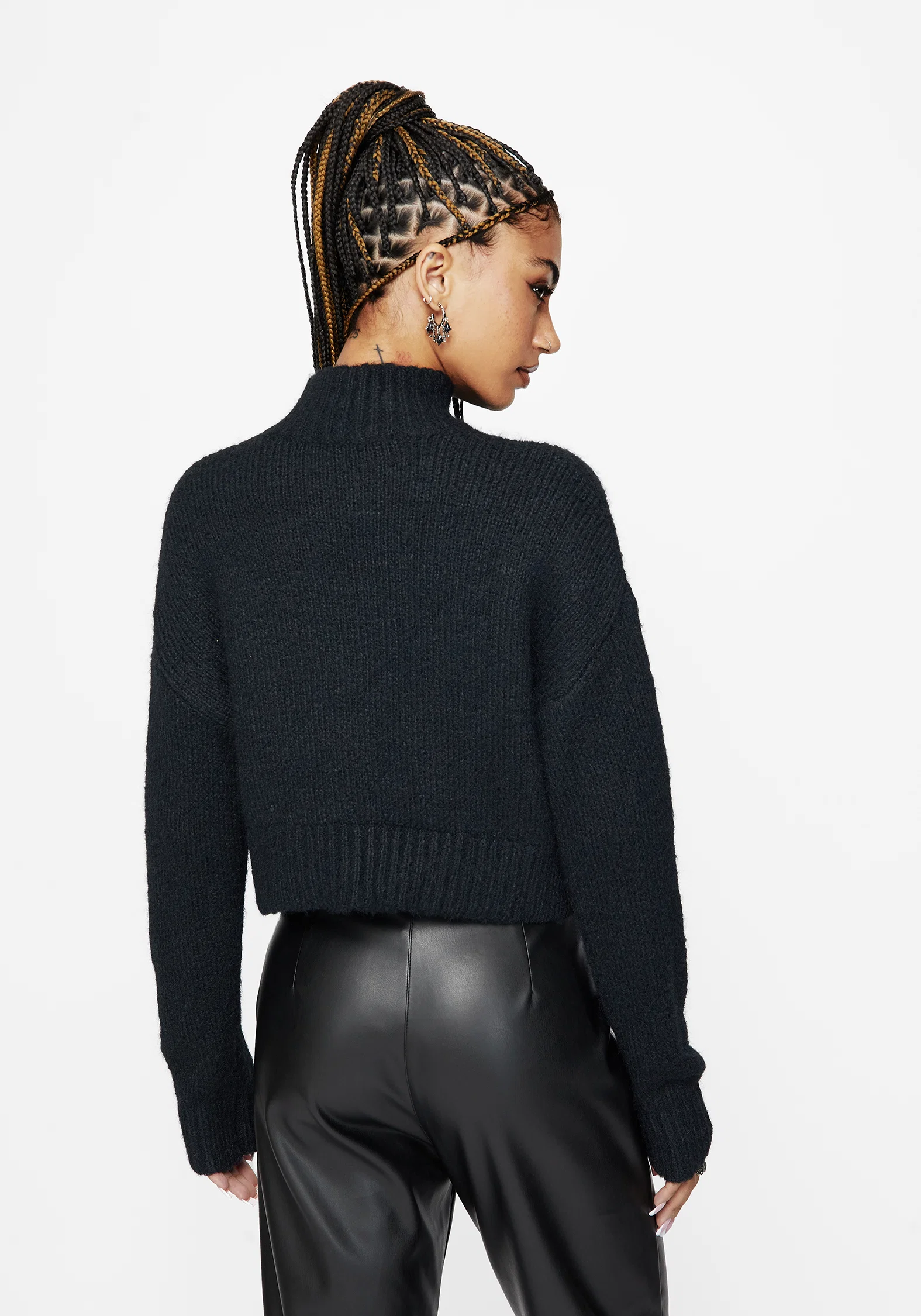 Phantom Cotton Embellished Cross Crop Jumper - Image 3