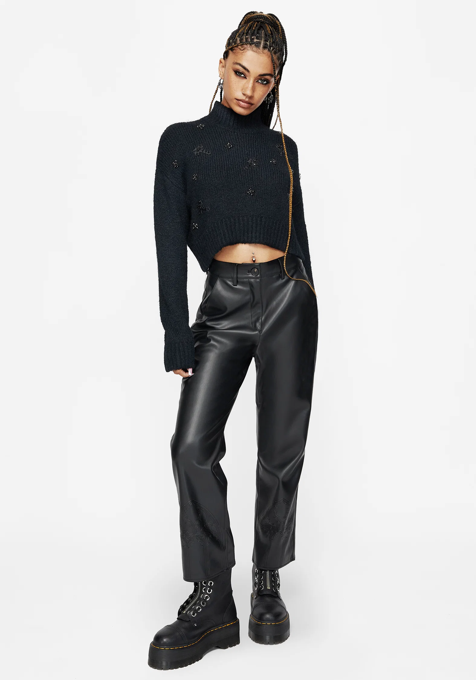 Phantom Cotton Embellished Cross Crop Jumper - Image 5