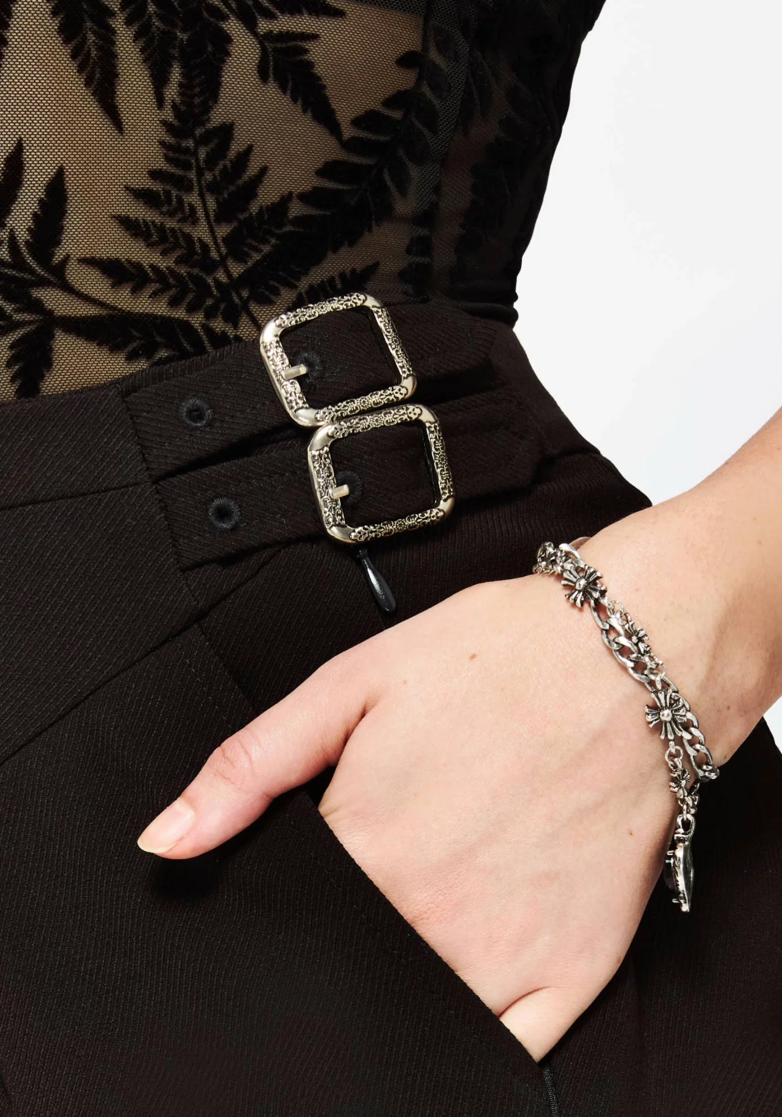 Phoebe Buckle Detail Mini Skirt - Image 2