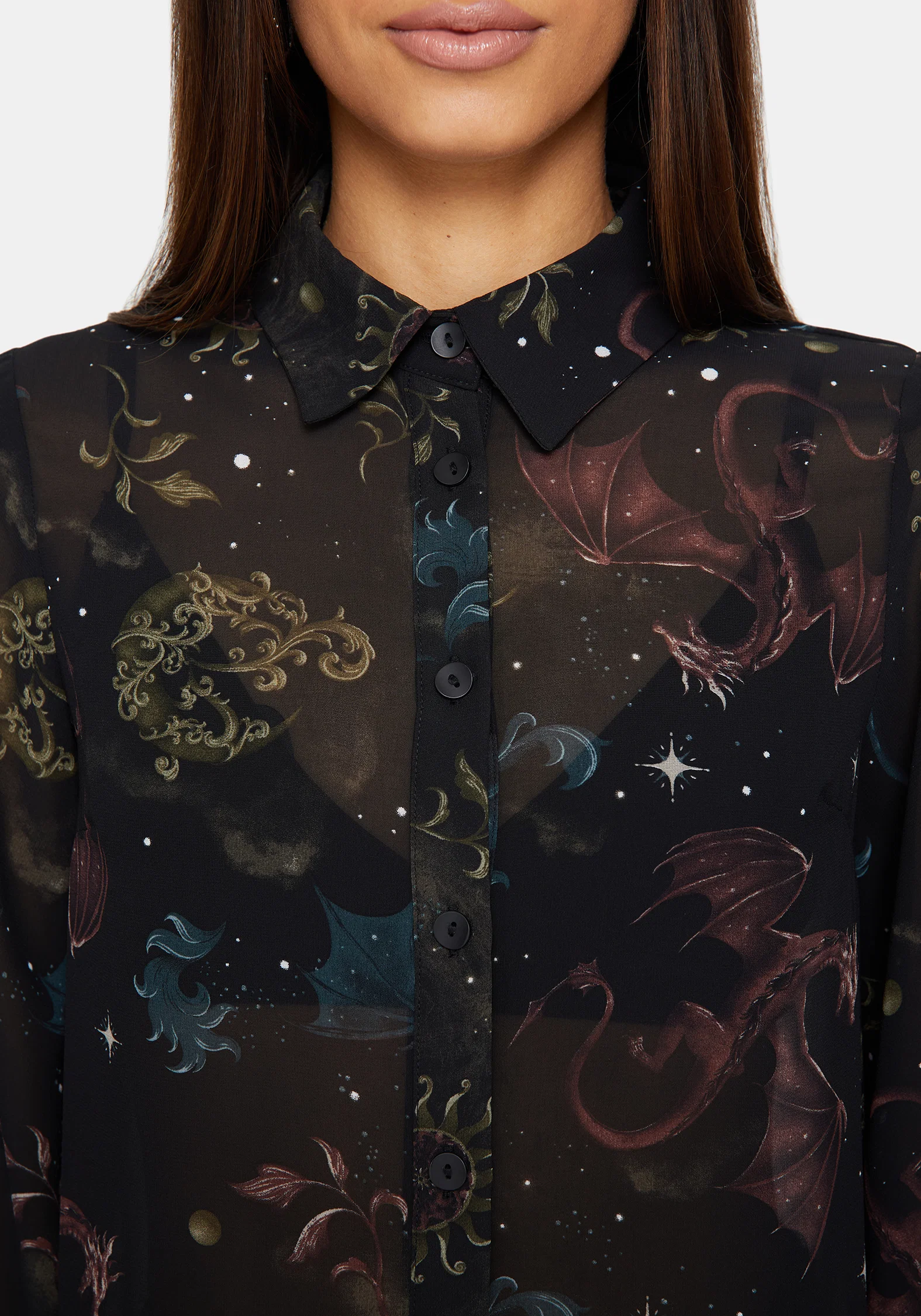 Phoenix Dragon Chiffon Blouse - Image 2