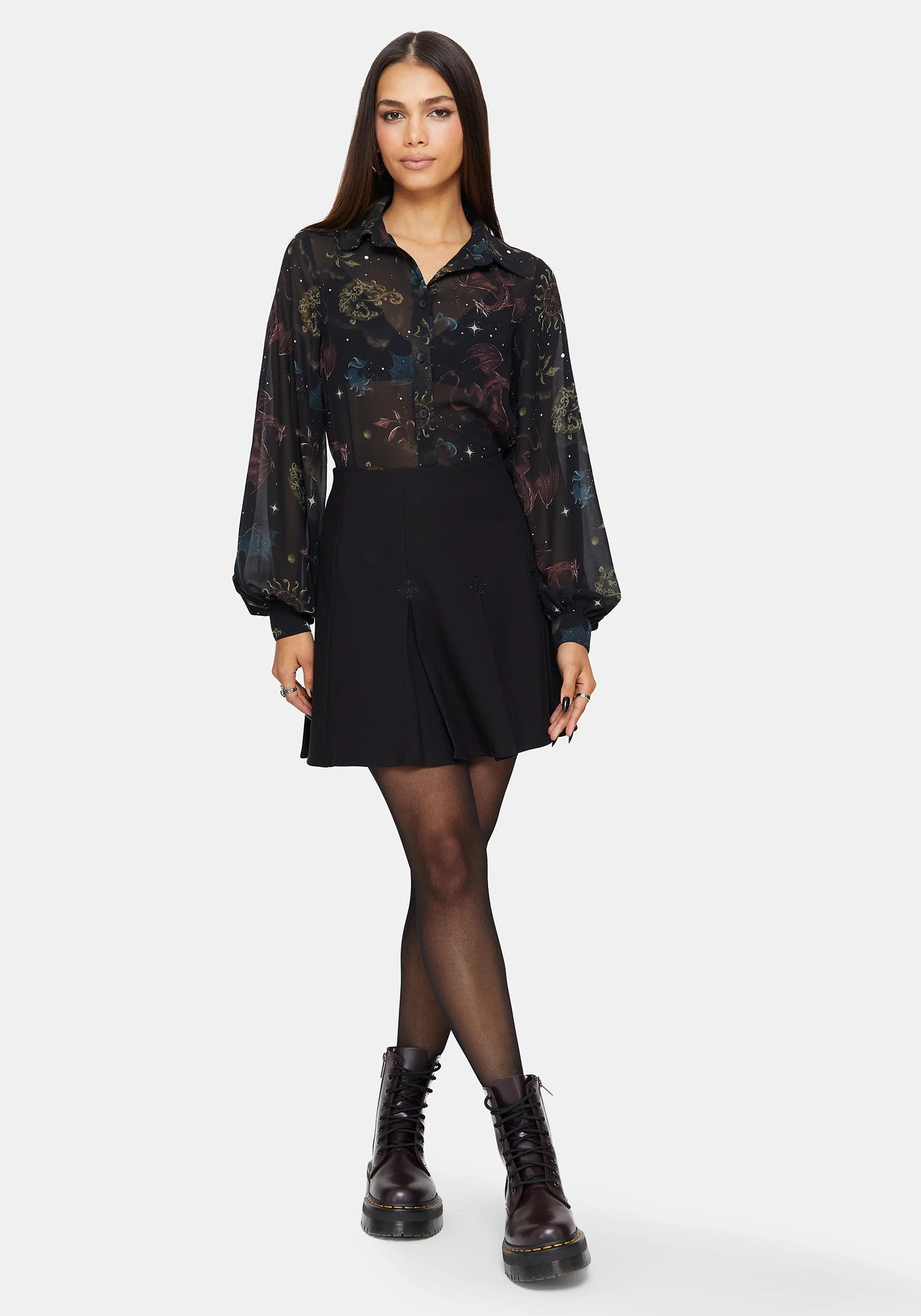 Phoenix Dragon Chiffon Blouse - Image 5
