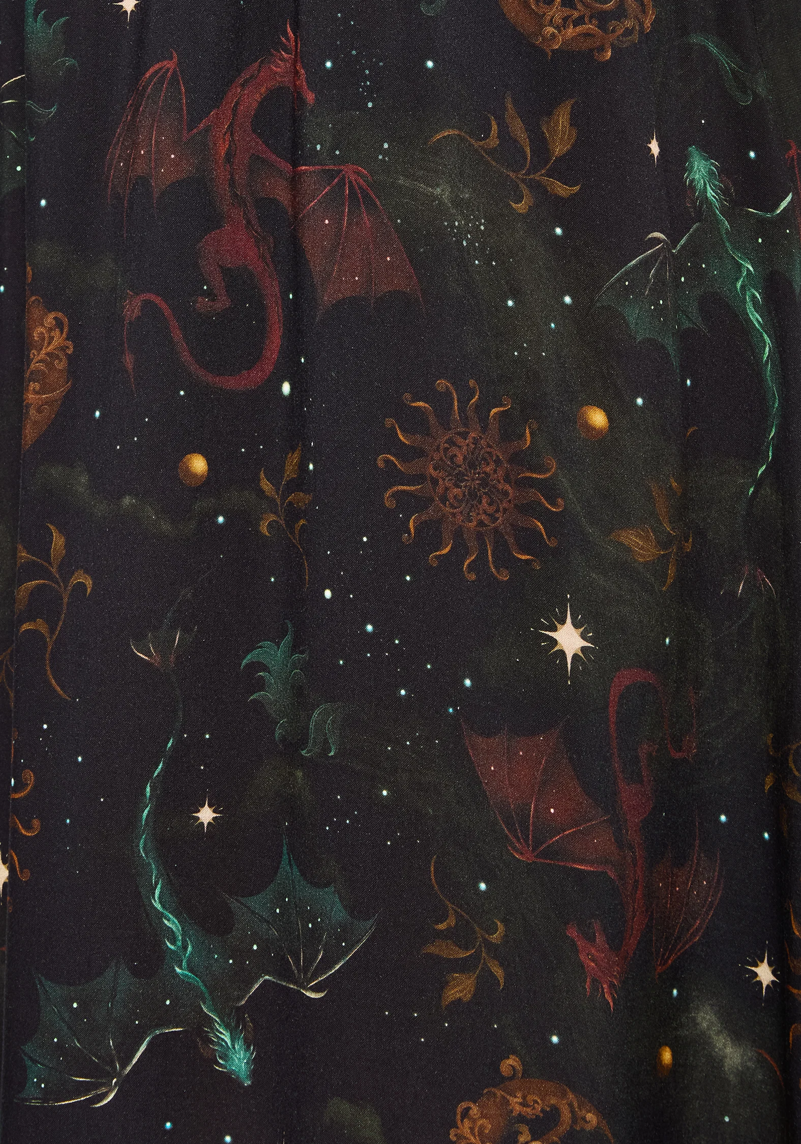 Phoenix Dragon Printed Pleated Midi Skirt - Image 2