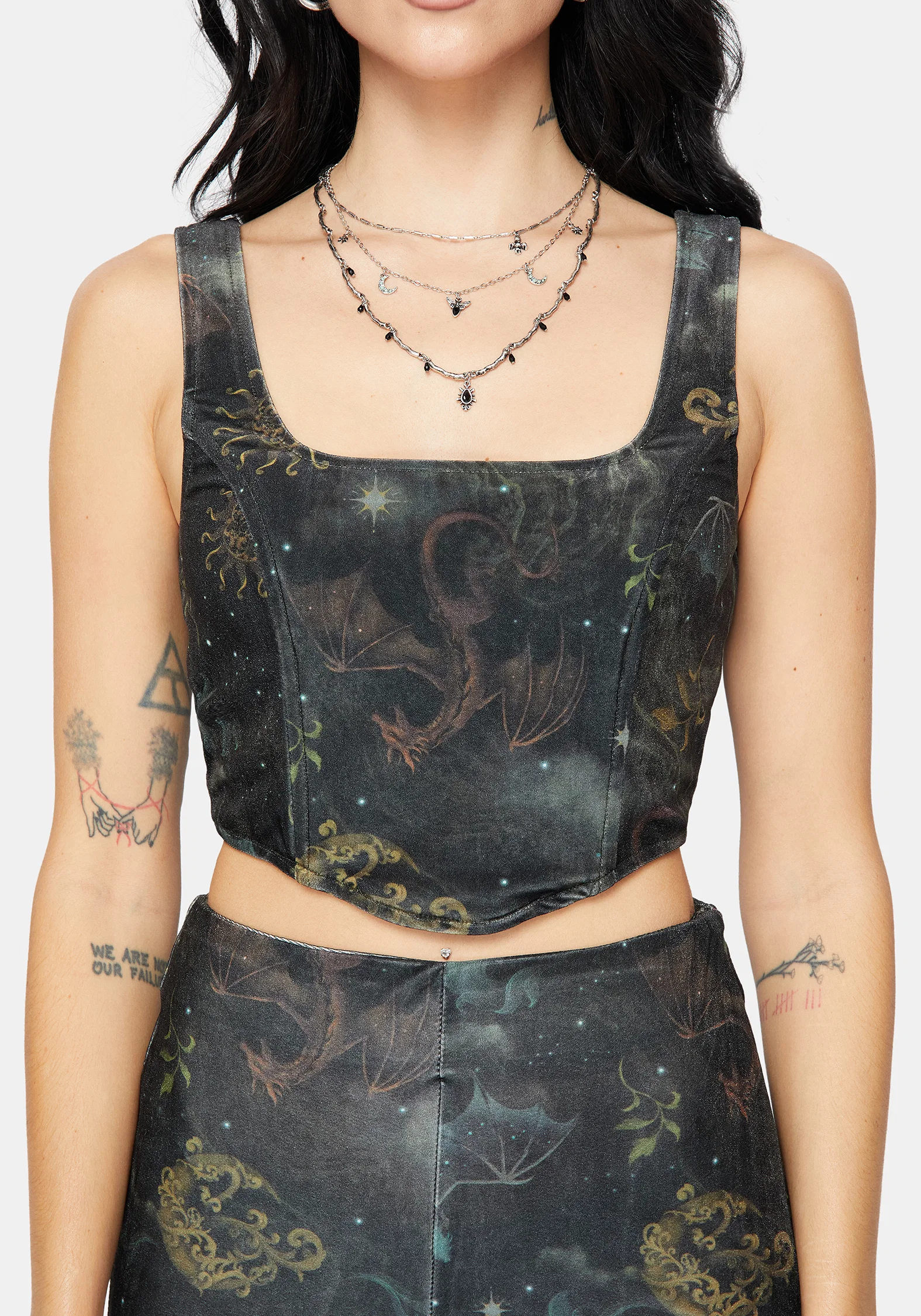 Phoenix Dragon Velour Corset - Image 2