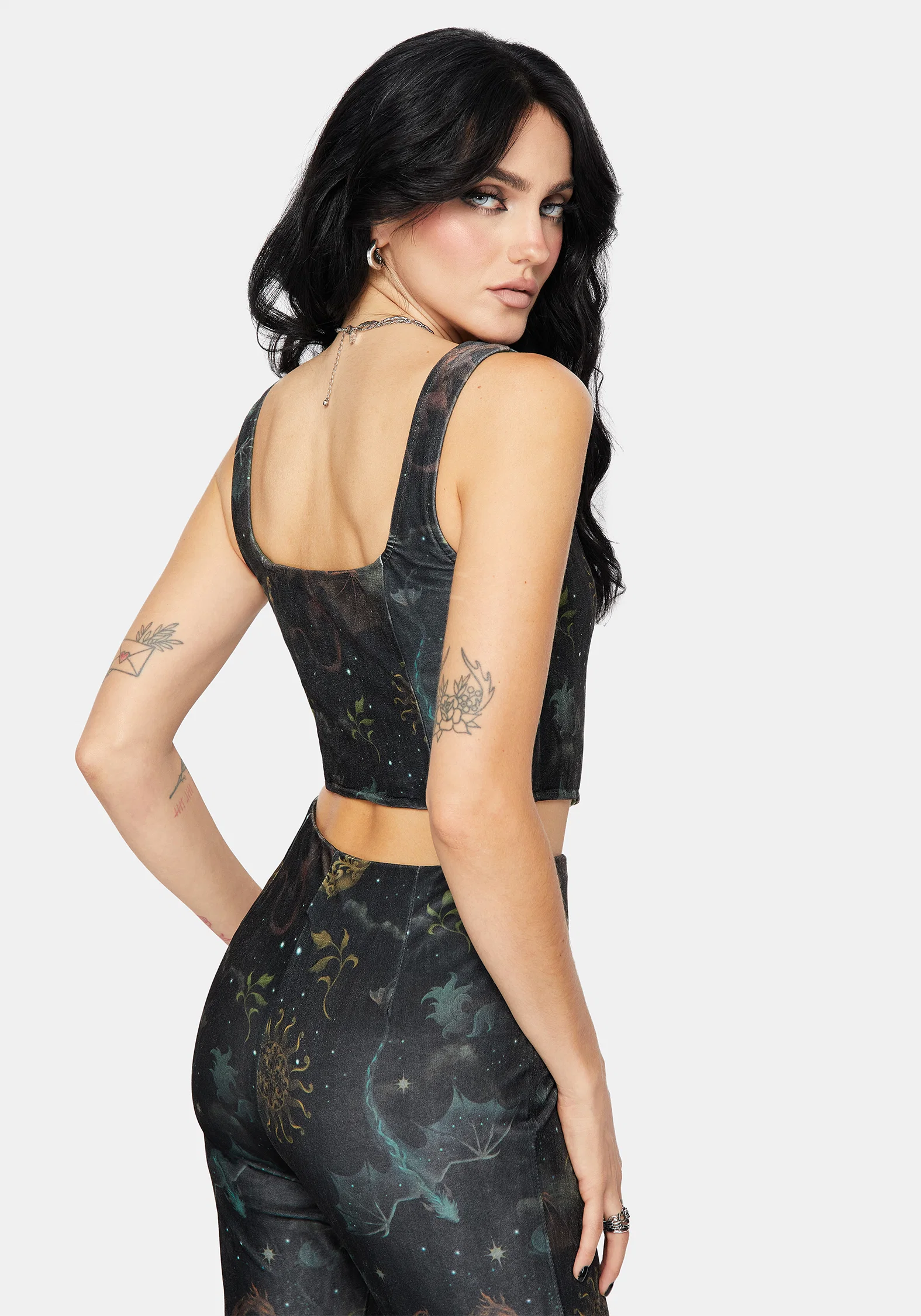 Phoenix Dragon Velour Corset - Image 3
