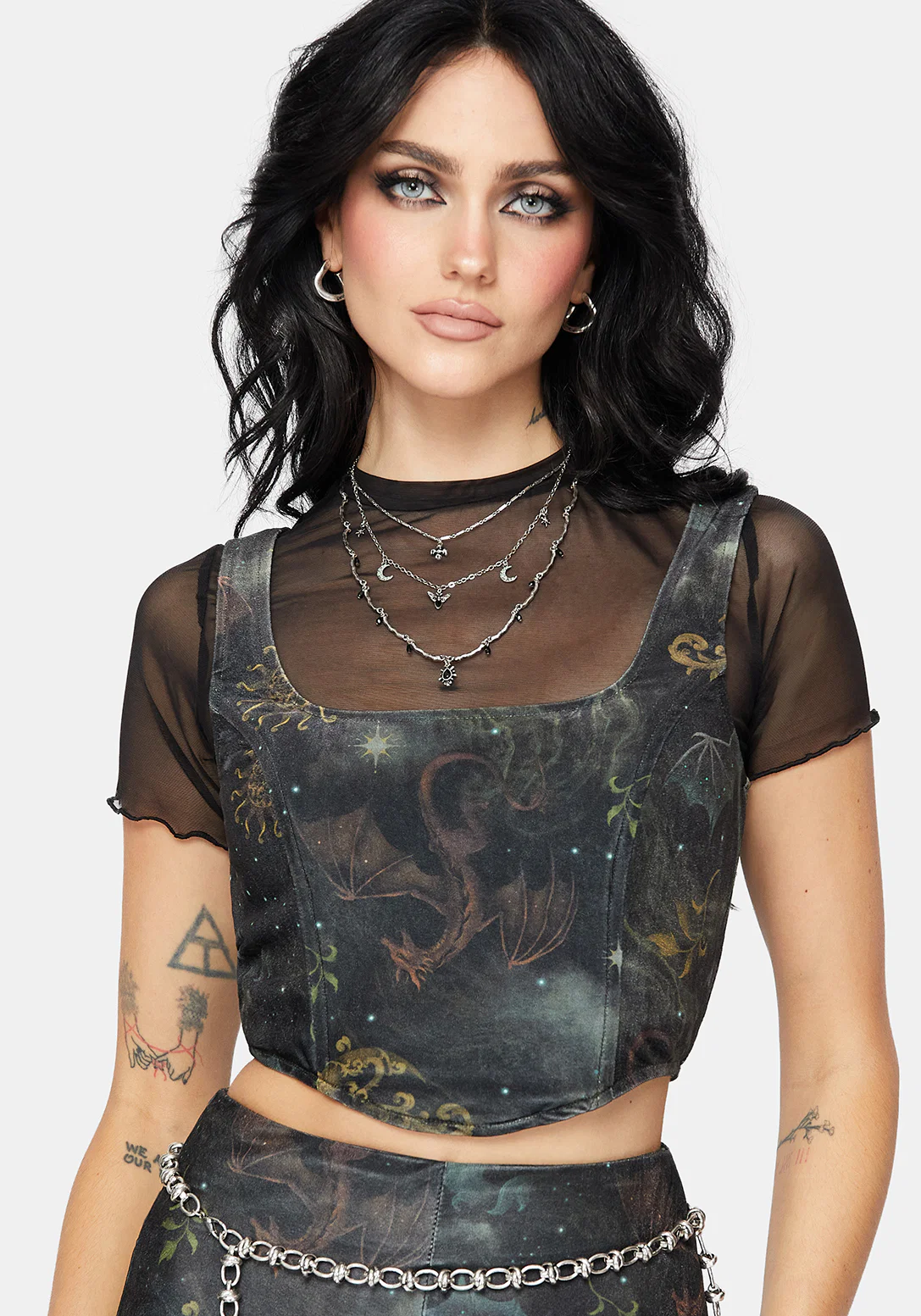 Phoenix Dragon Velour Corset - Image 4