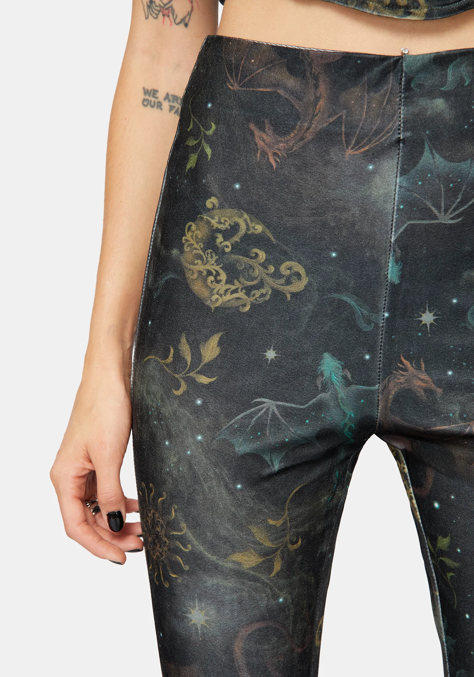 Phoenix Dragon Velour Flare Trouser - Image 2