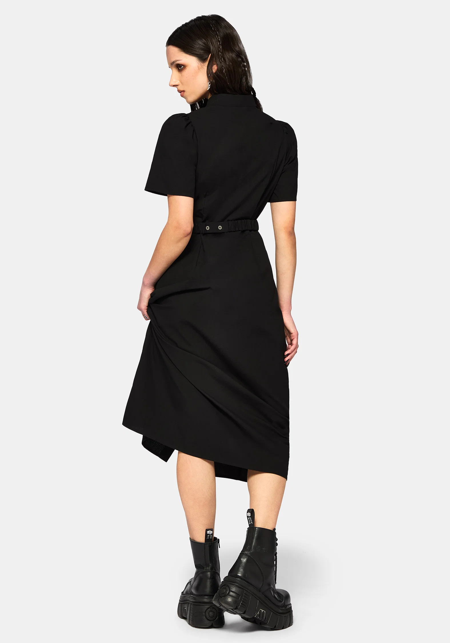 Phonoi Chain Belted Button Up Midaxi Dress - Image 3