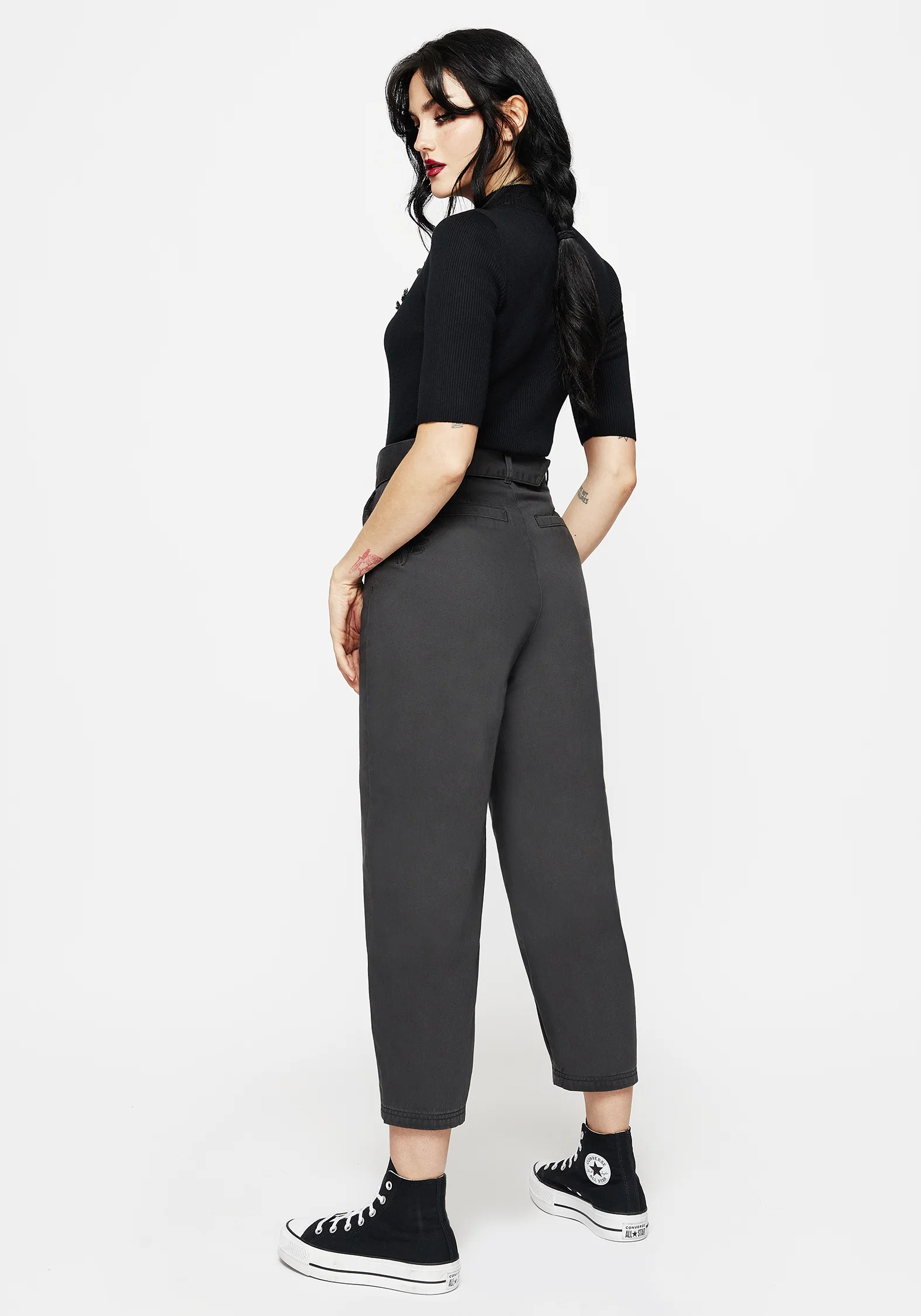Pinhead Embroidered Belted Balloon Leg Trousers - Image 3