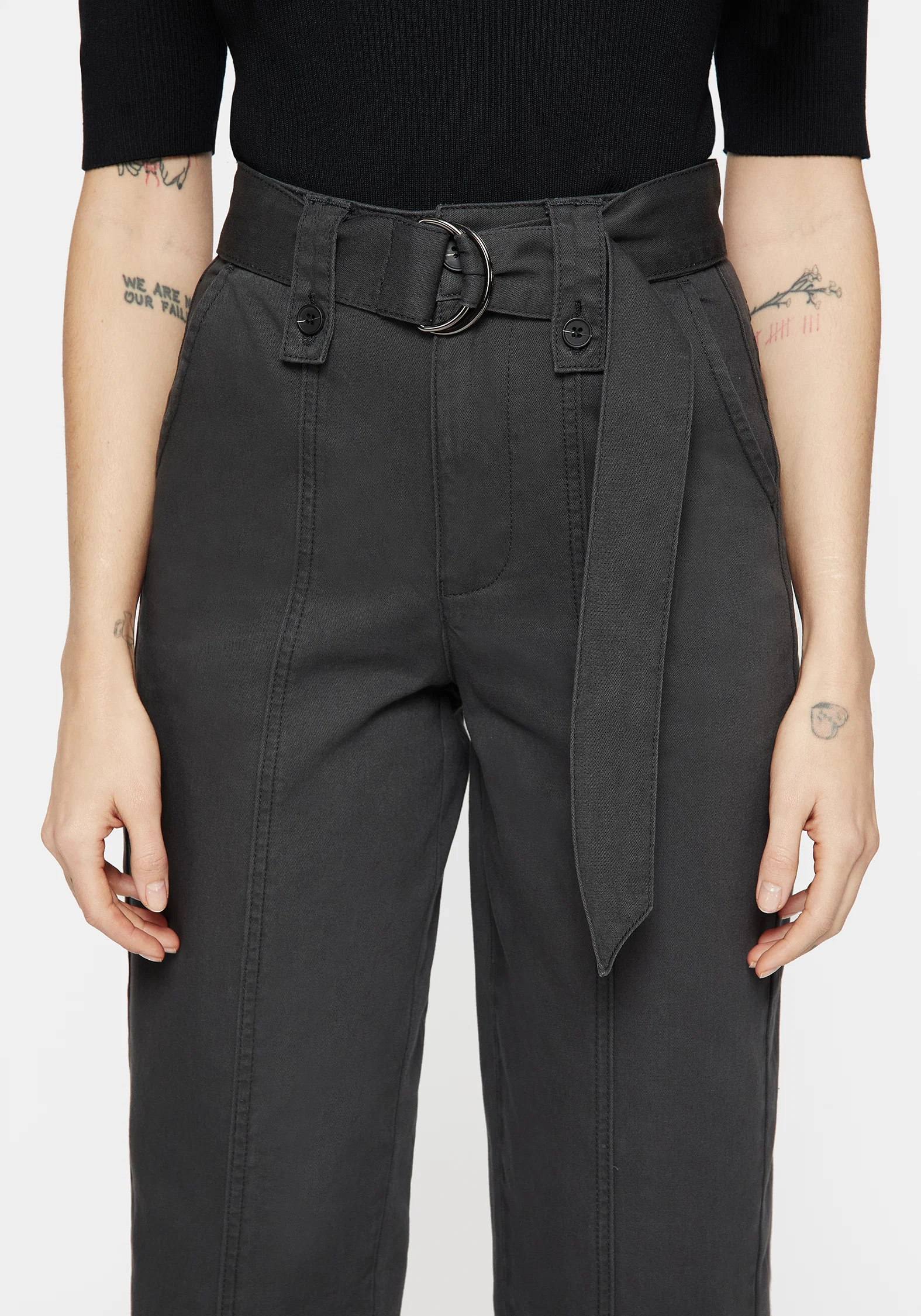 Pinhead Embroidered Belted Balloon Leg Trousers - Image 4