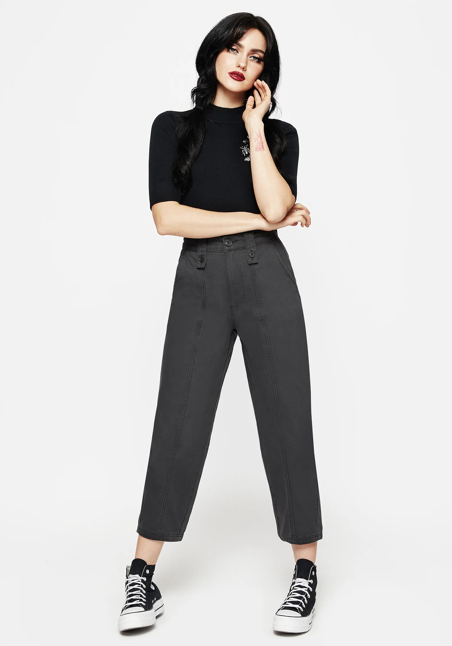 Pinhead Embroidered Belted Balloon Leg Trousers - Image 5