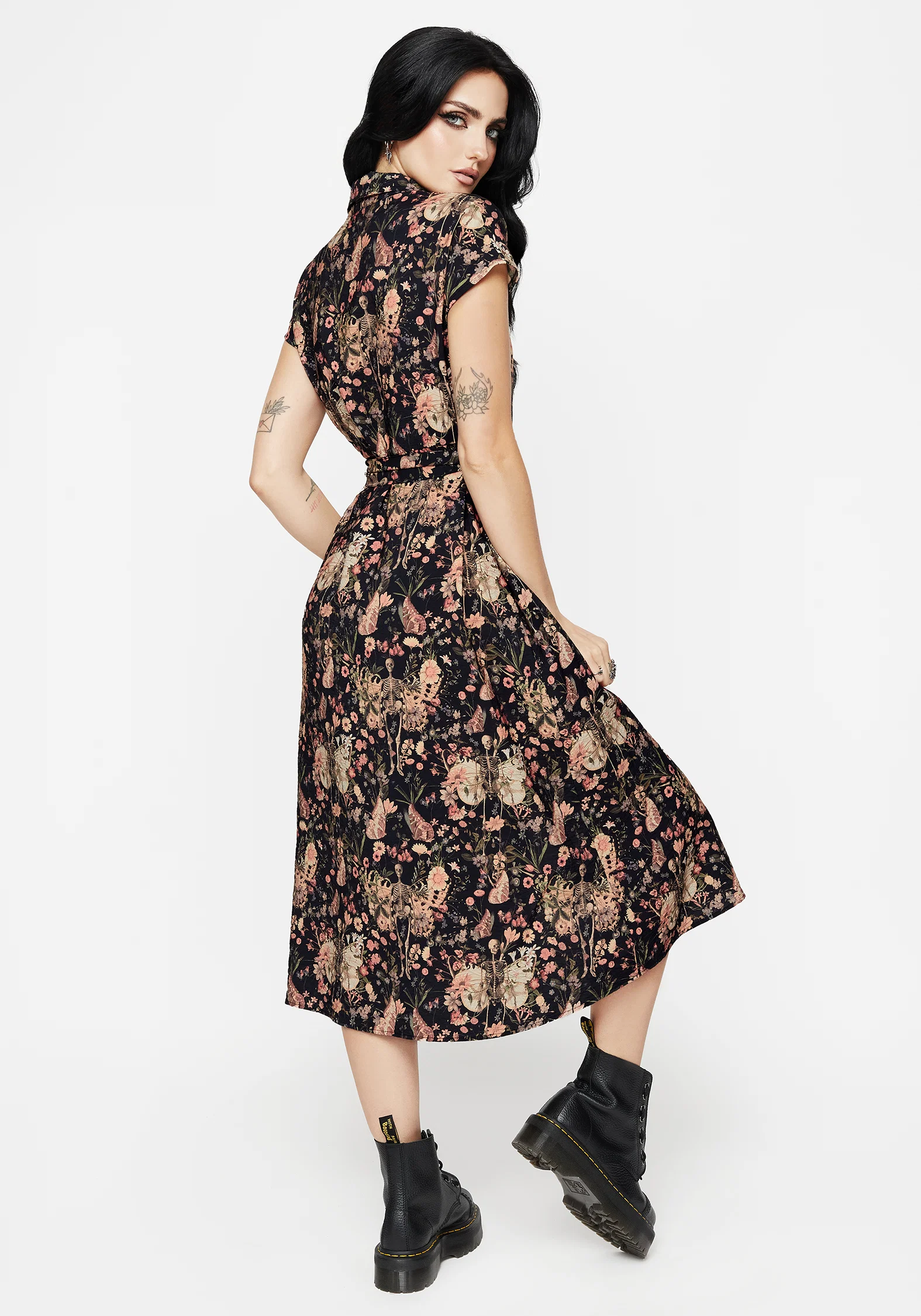 Pixie Floral Print Midi Shirt Dress - Image 3