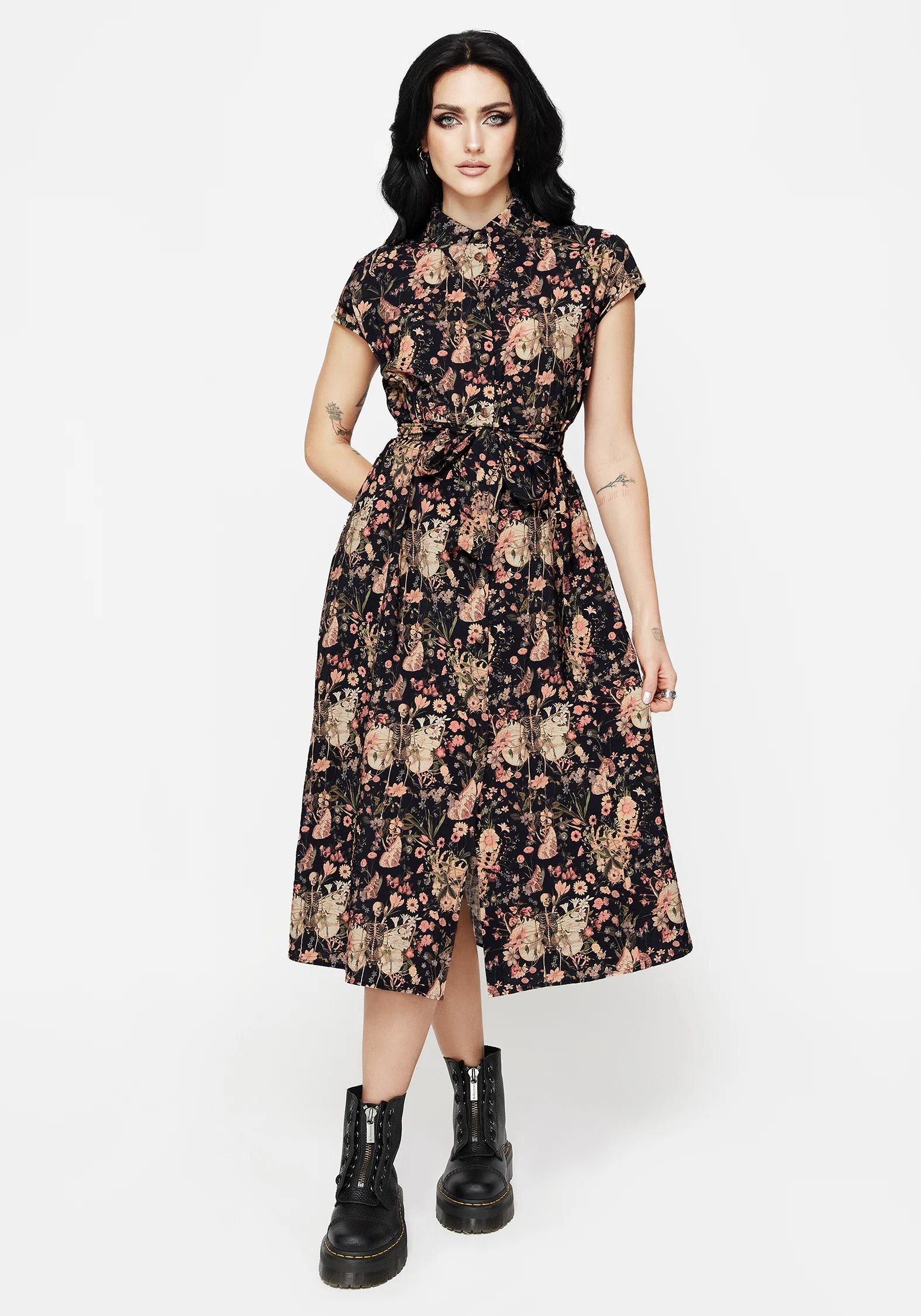 Pixie Floral Print Midi Shirt Dress - Image 4
