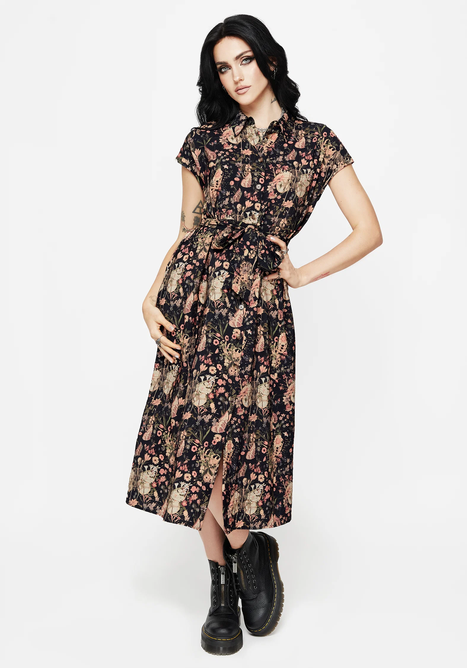 Pixie Floral Print Midi Shirt Dress - Image 6