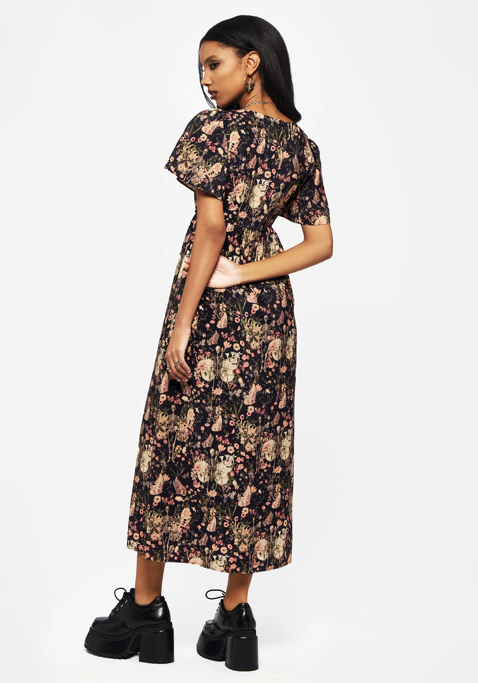Pixie Floral Print Tie Front Maxi Dress - Image 3
