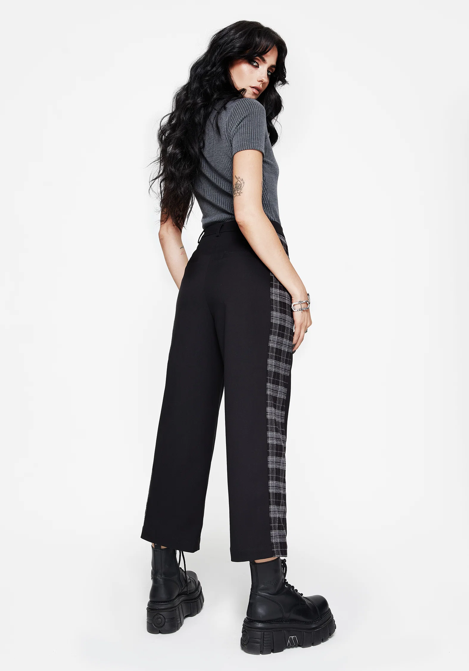 Plutone Spliced Check Straight Leg Trouser - Image 3