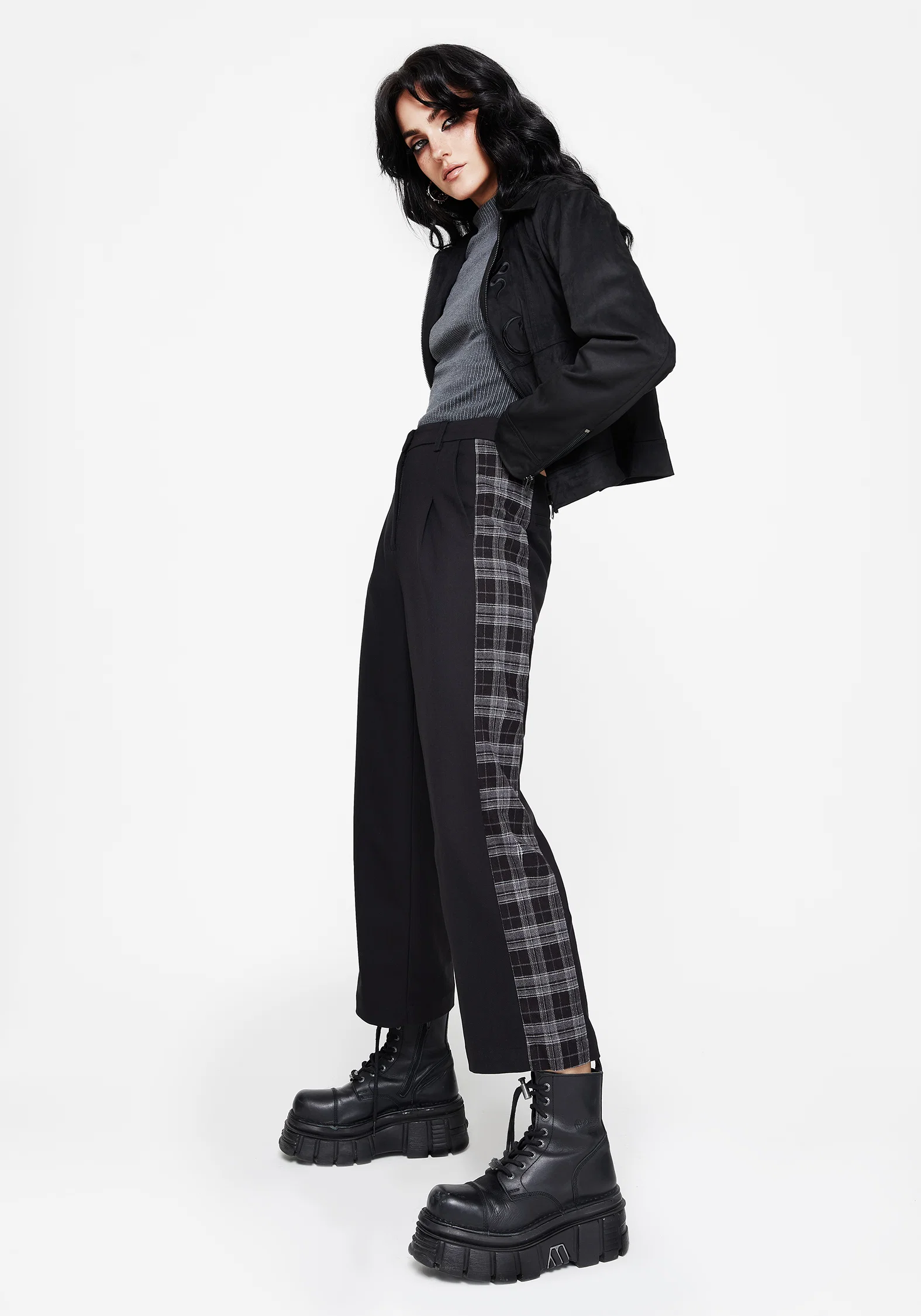 Plutone Spliced Check Straight Leg Trouser - Image 6