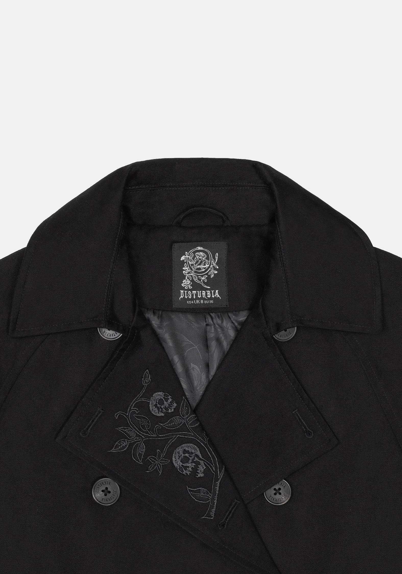 Poe Embroidered Trench Coat - Image 11