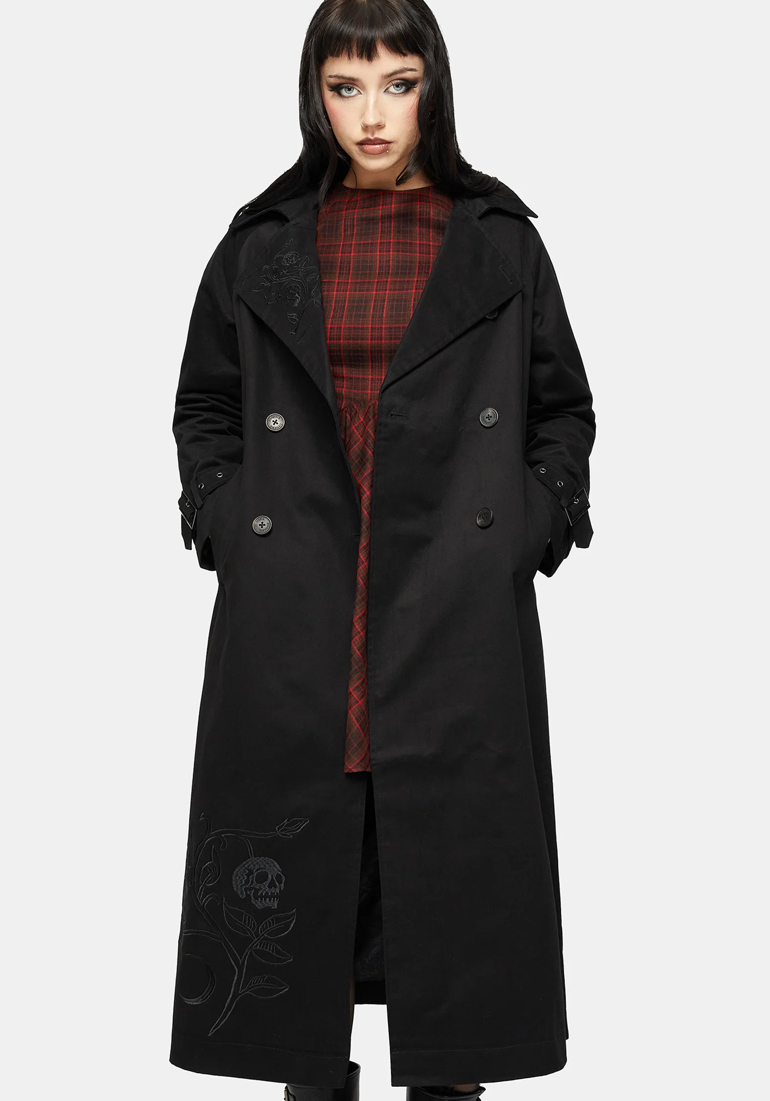Poe Embroidered Trench Coat - Image 4