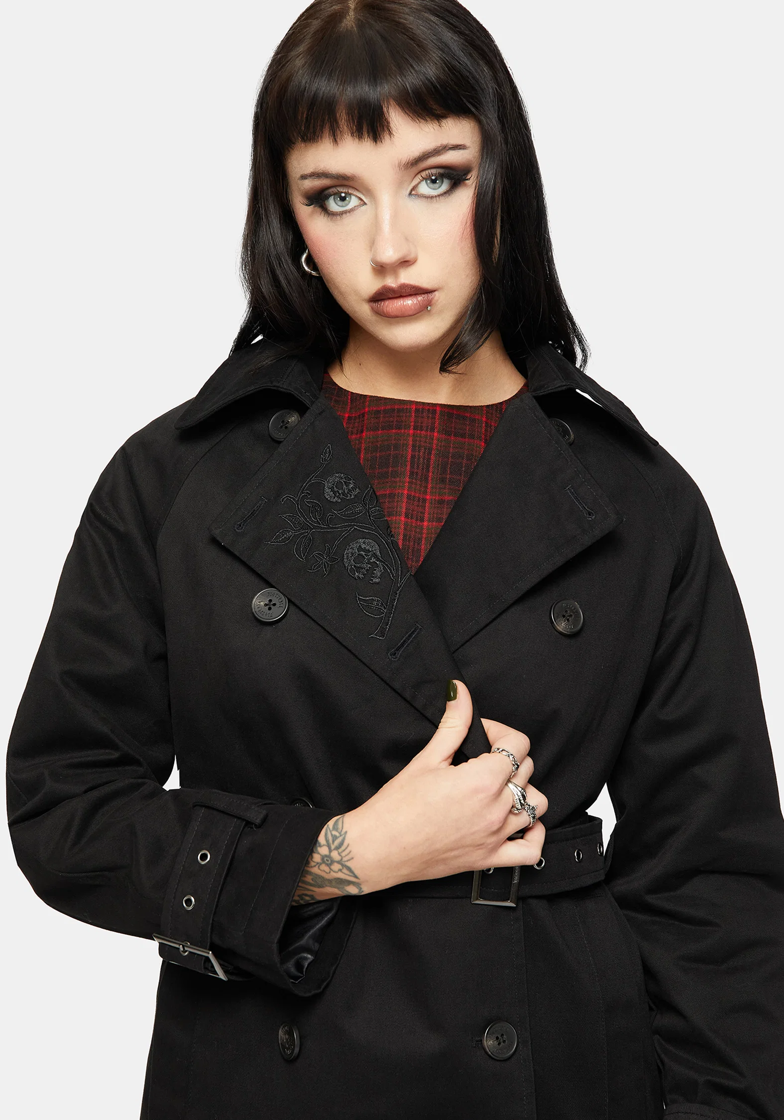 Poe Embroidered Trench Coat - Image 6