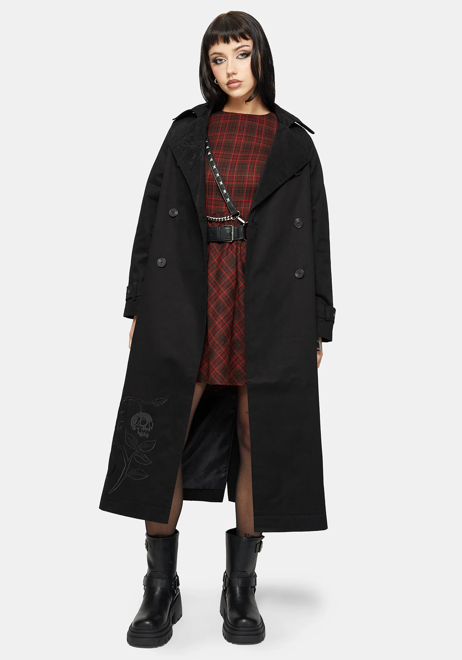 Poe Embroidered Trench Coat - Image 8