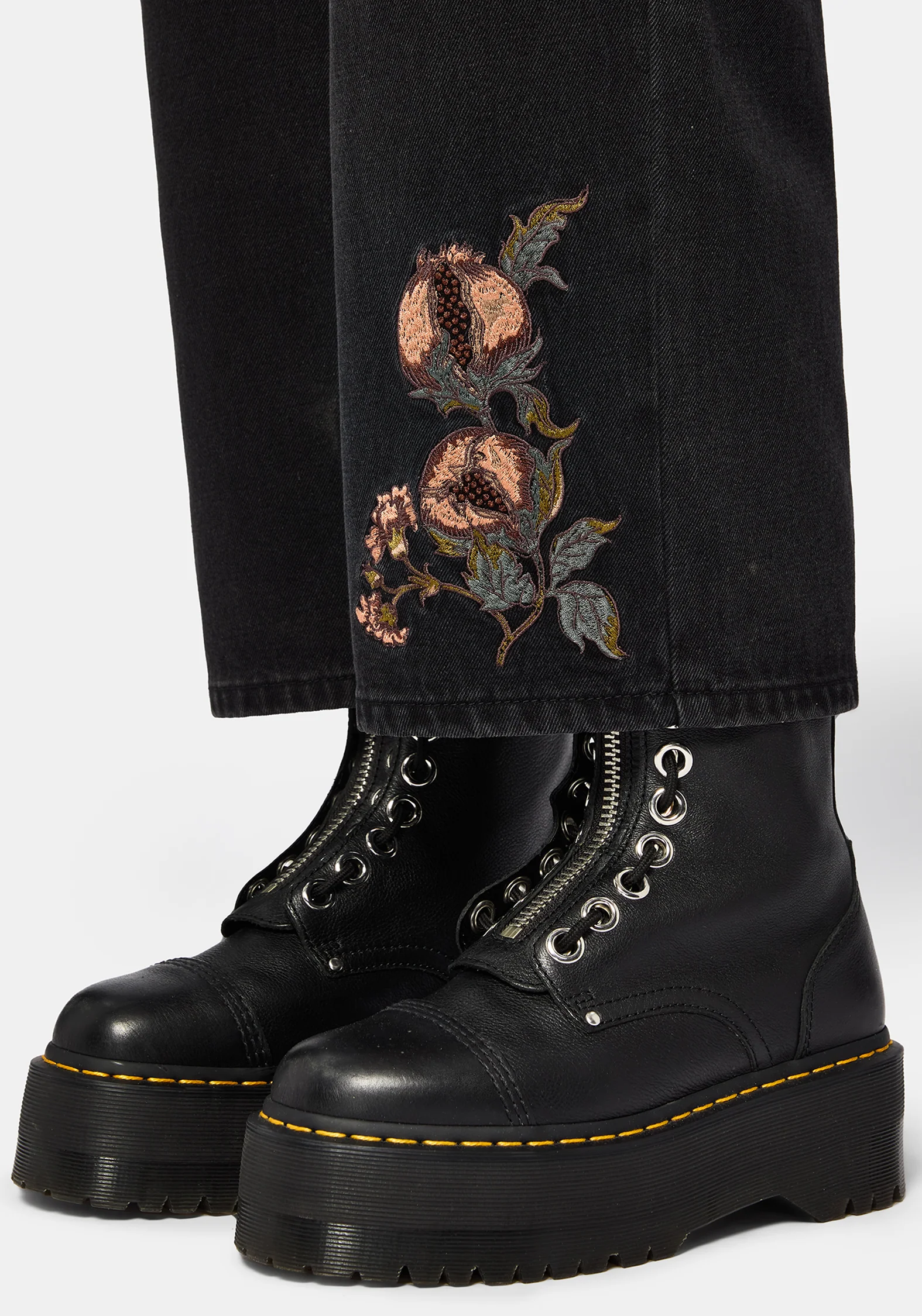 Poison Eden Embroidered Denim Culotte - Image 2