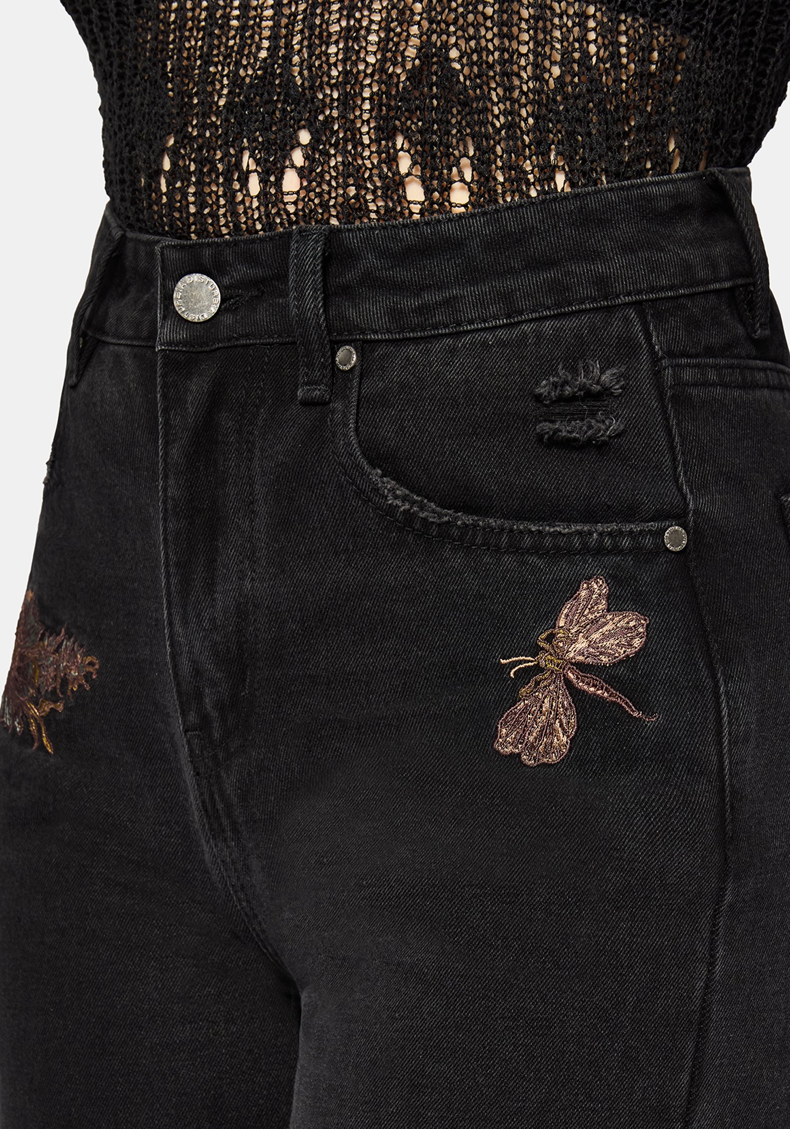Poison Eden Embroidered Denim Culotte - Image 5
