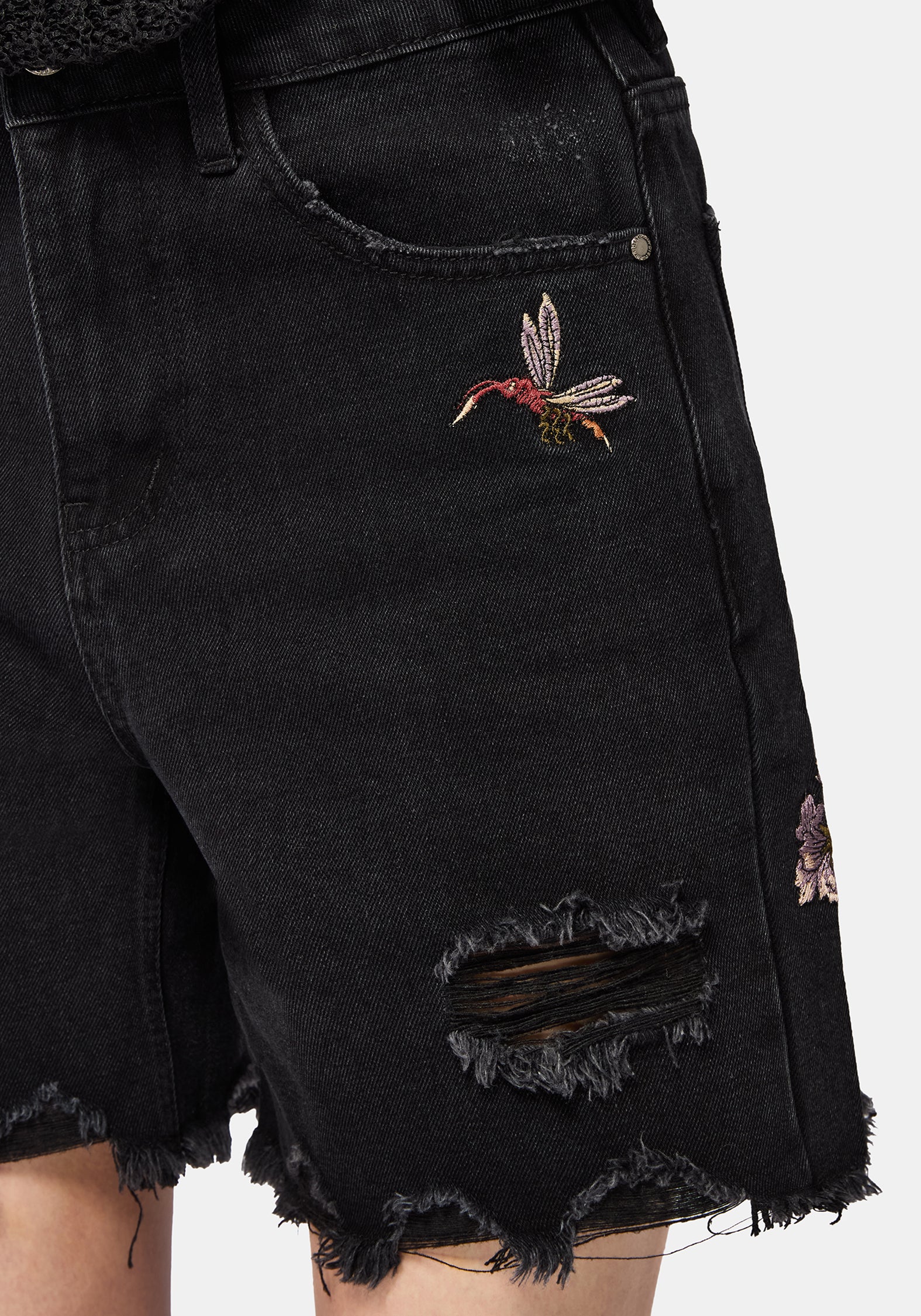 Poison Eden Embroidered Denim Short - Image 5