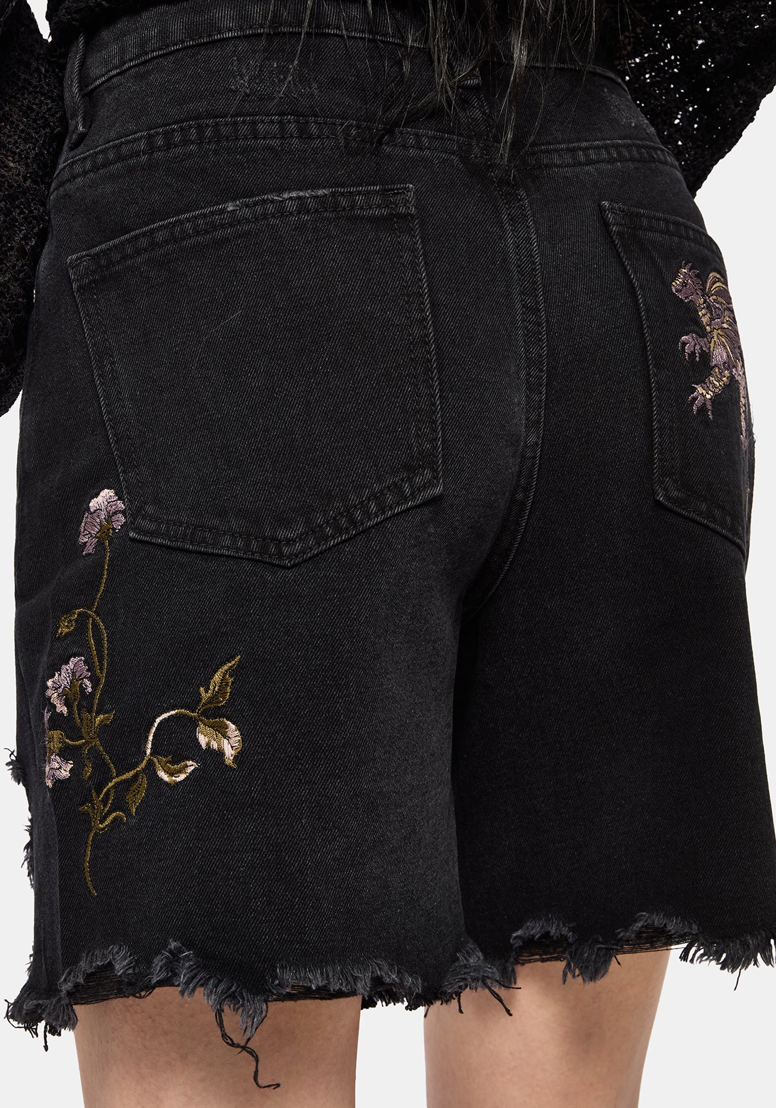 Poison Eden Embroidered Denim Short - Image 7