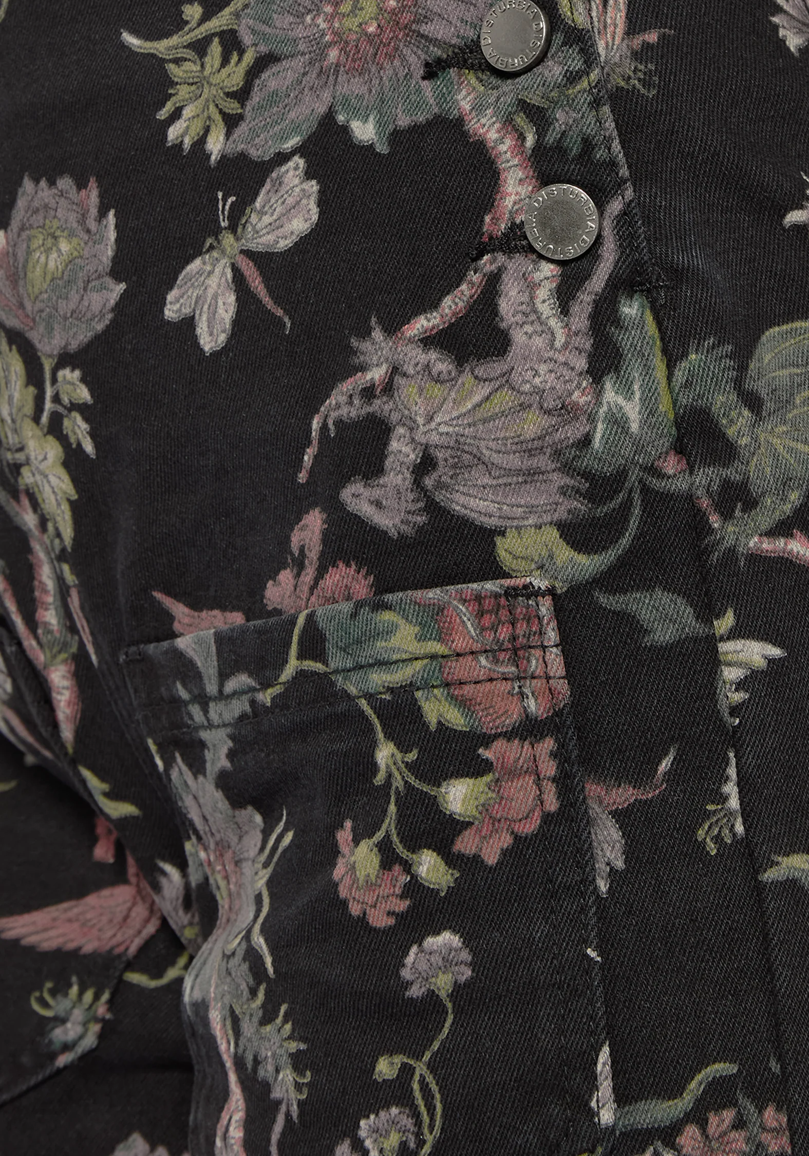 Poison Eden Print Denim Dungaree Short - Image 4