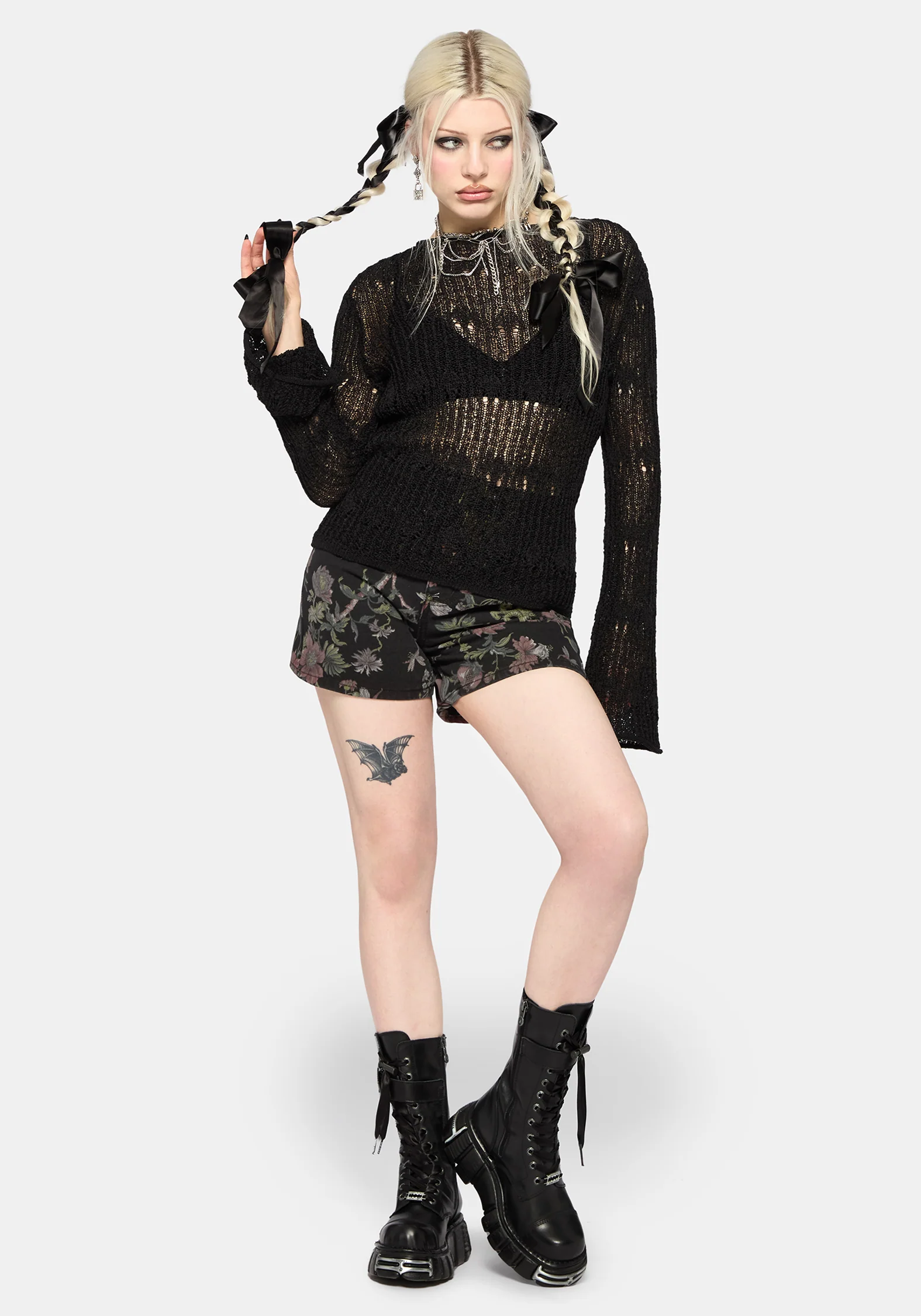 Poison Eden Print Denim Short - Image 2