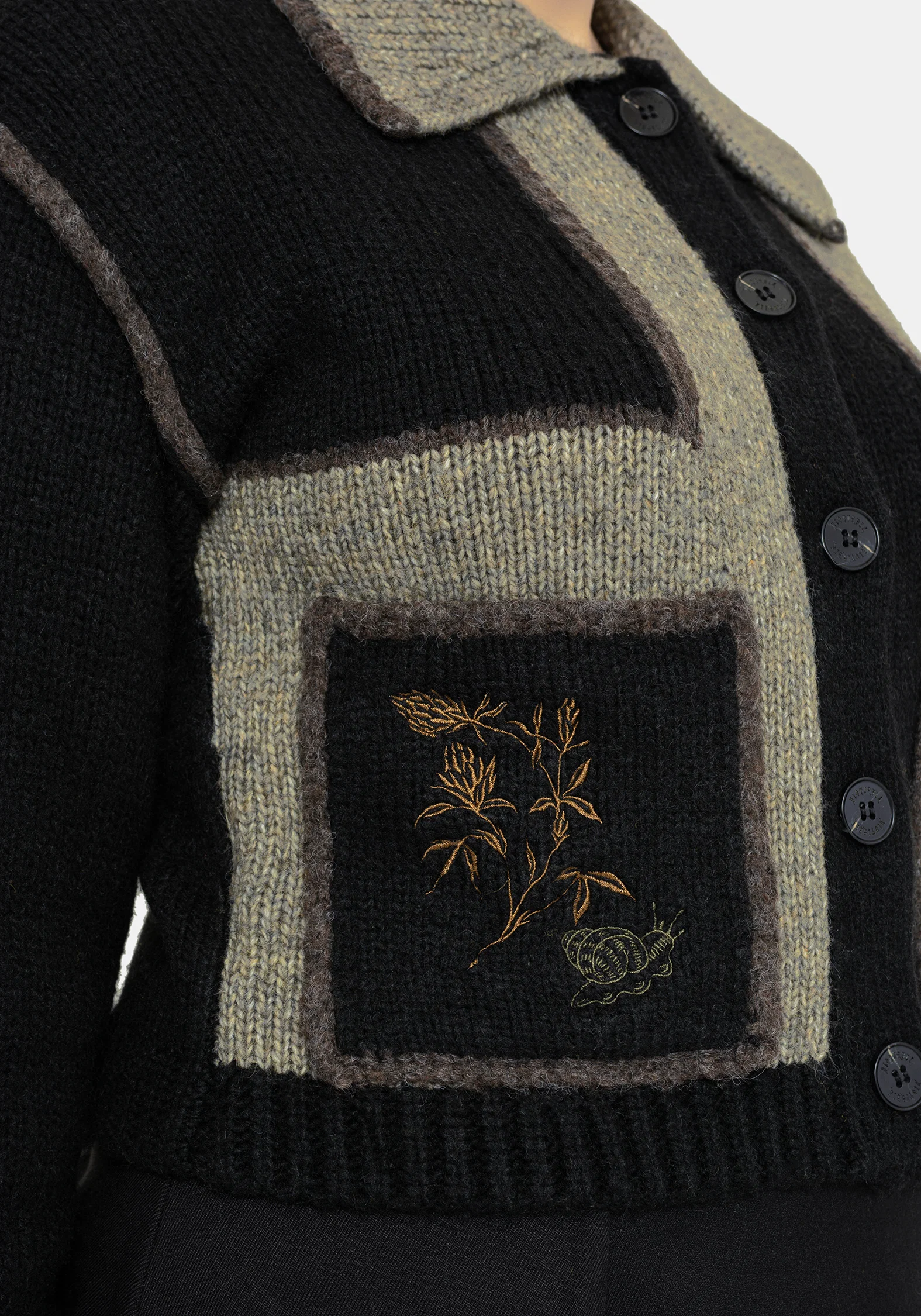 Polly Collared Patch Embroidered Knit Cardigan - Image 2