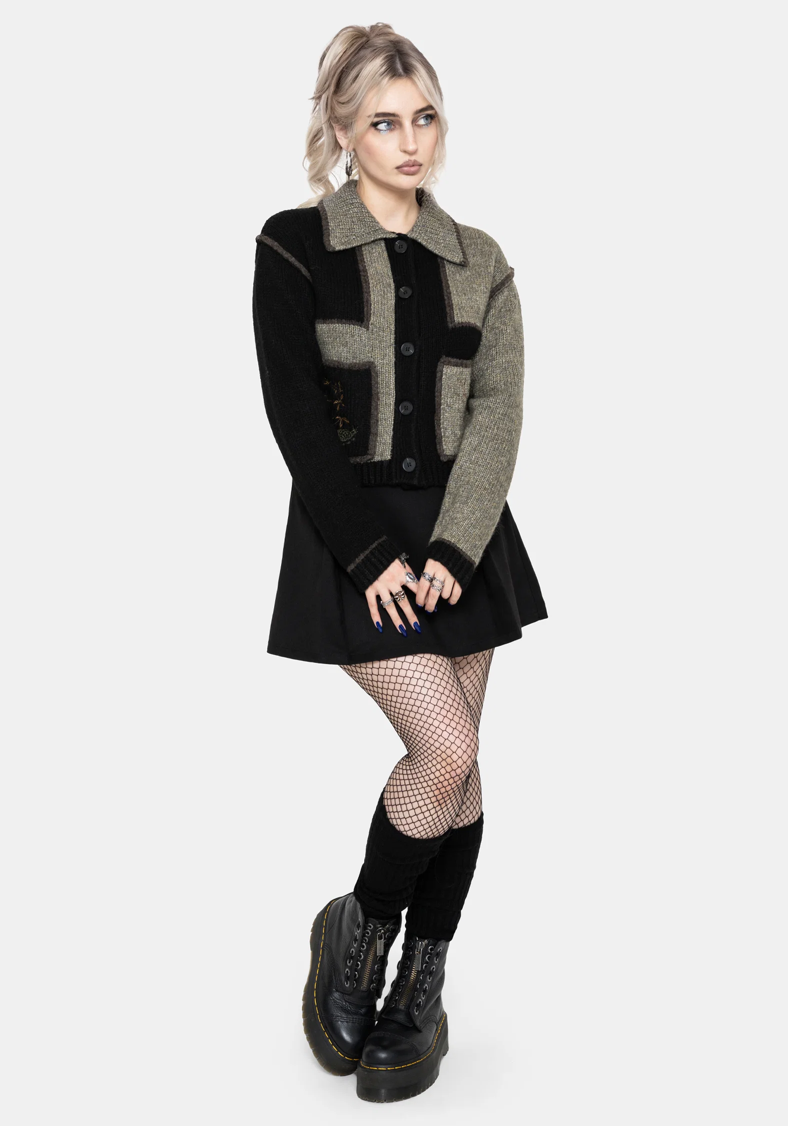 Polly Collared Patch Embroidered Knit Cardigan - Image 7
