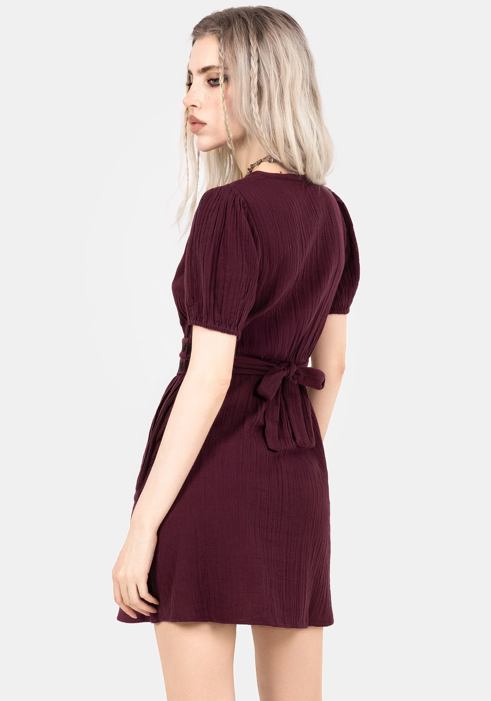 Poultice Embroidered Cotton Mini Dress - Image 3