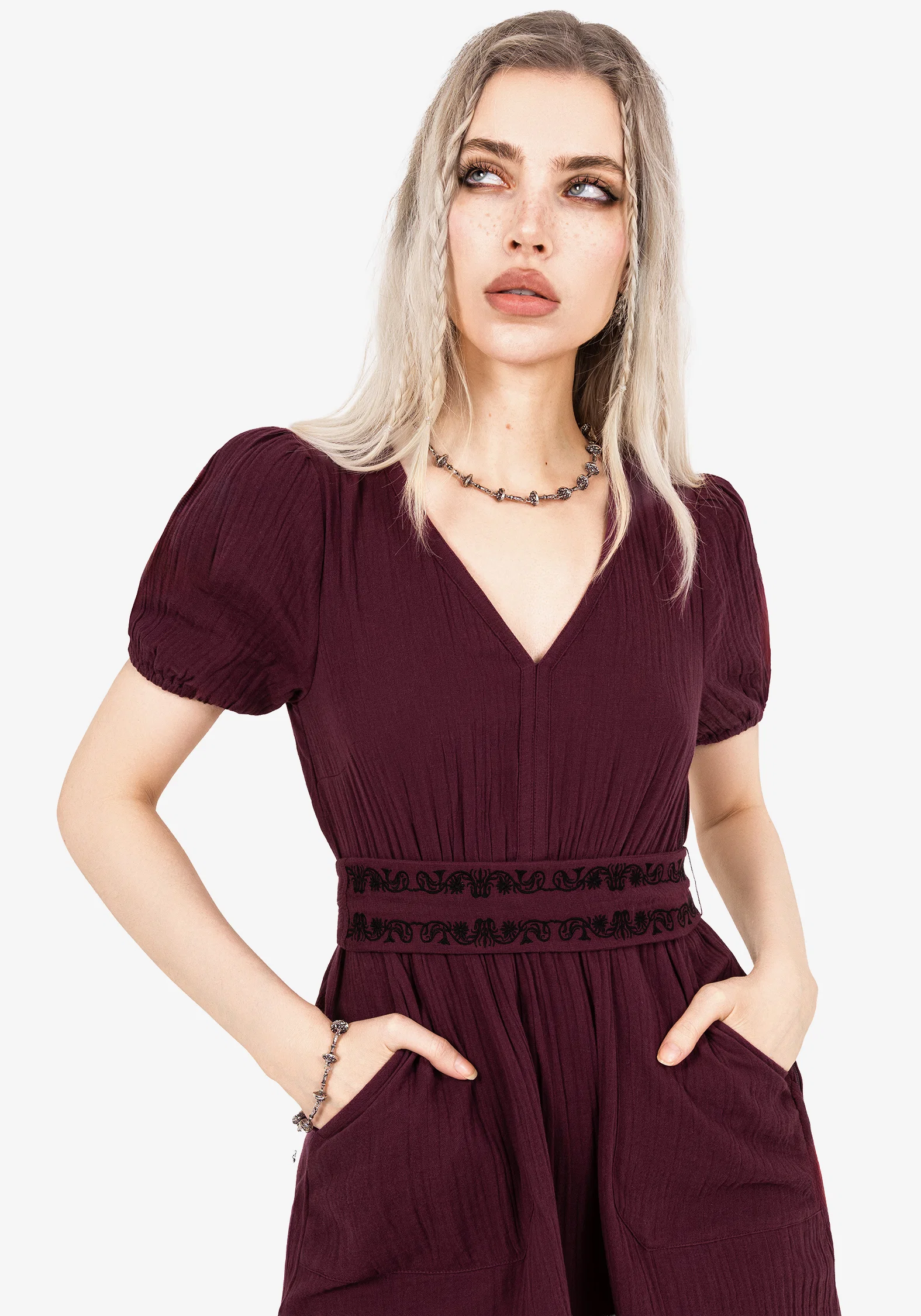 Poultice Embroidered Cotton Mini Dress - Image 5