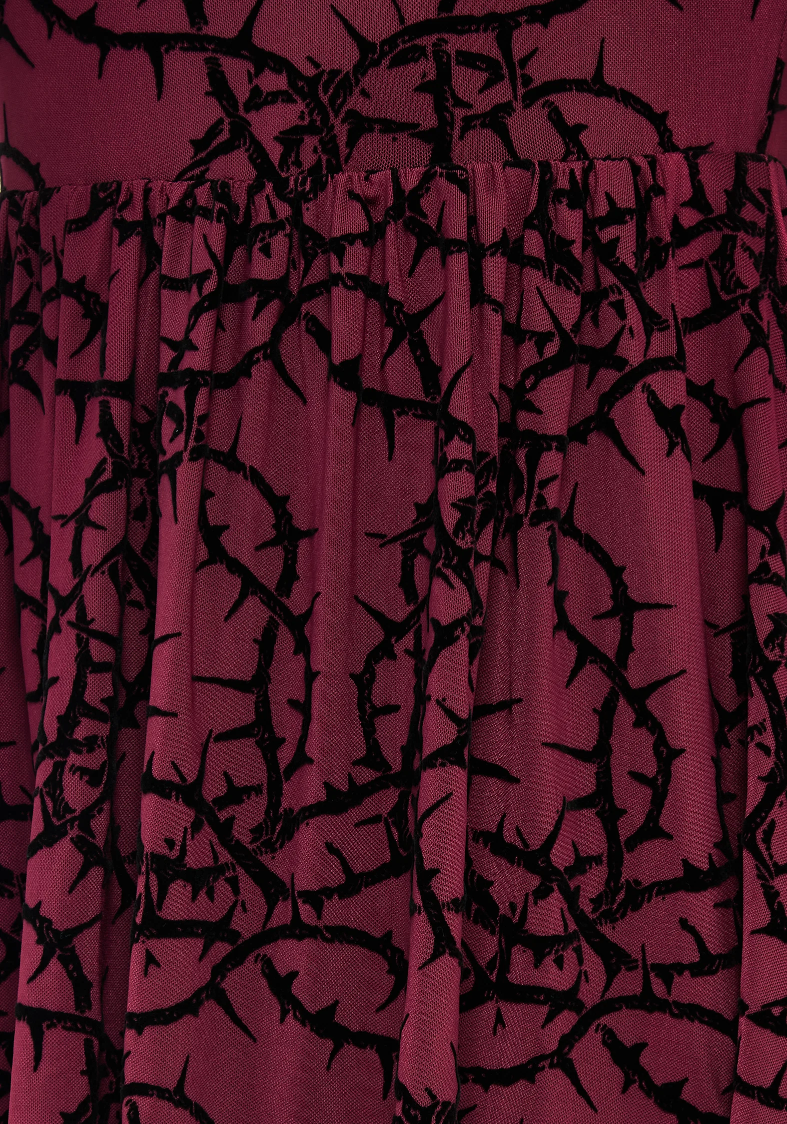 Prickle Thorn Print Mesh Puff Sleeve Mini Dress - Image 2