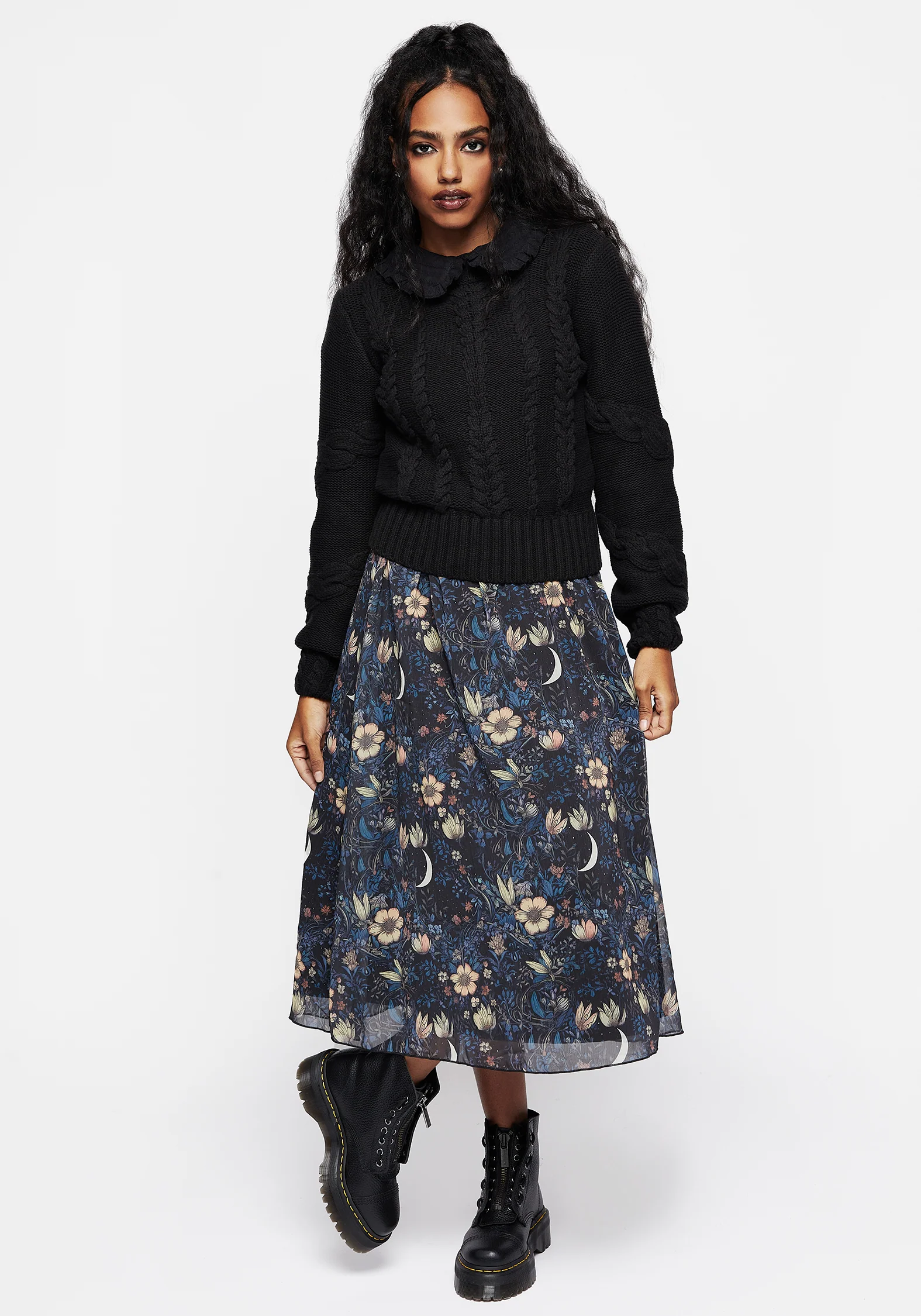 Primrose Floral Chiffon Midi Skirt - Image 4