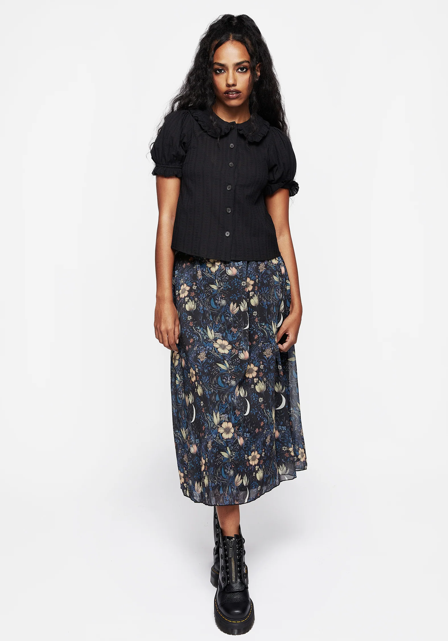 Primrose Floral Chiffon Midi Skirt - Image 5
